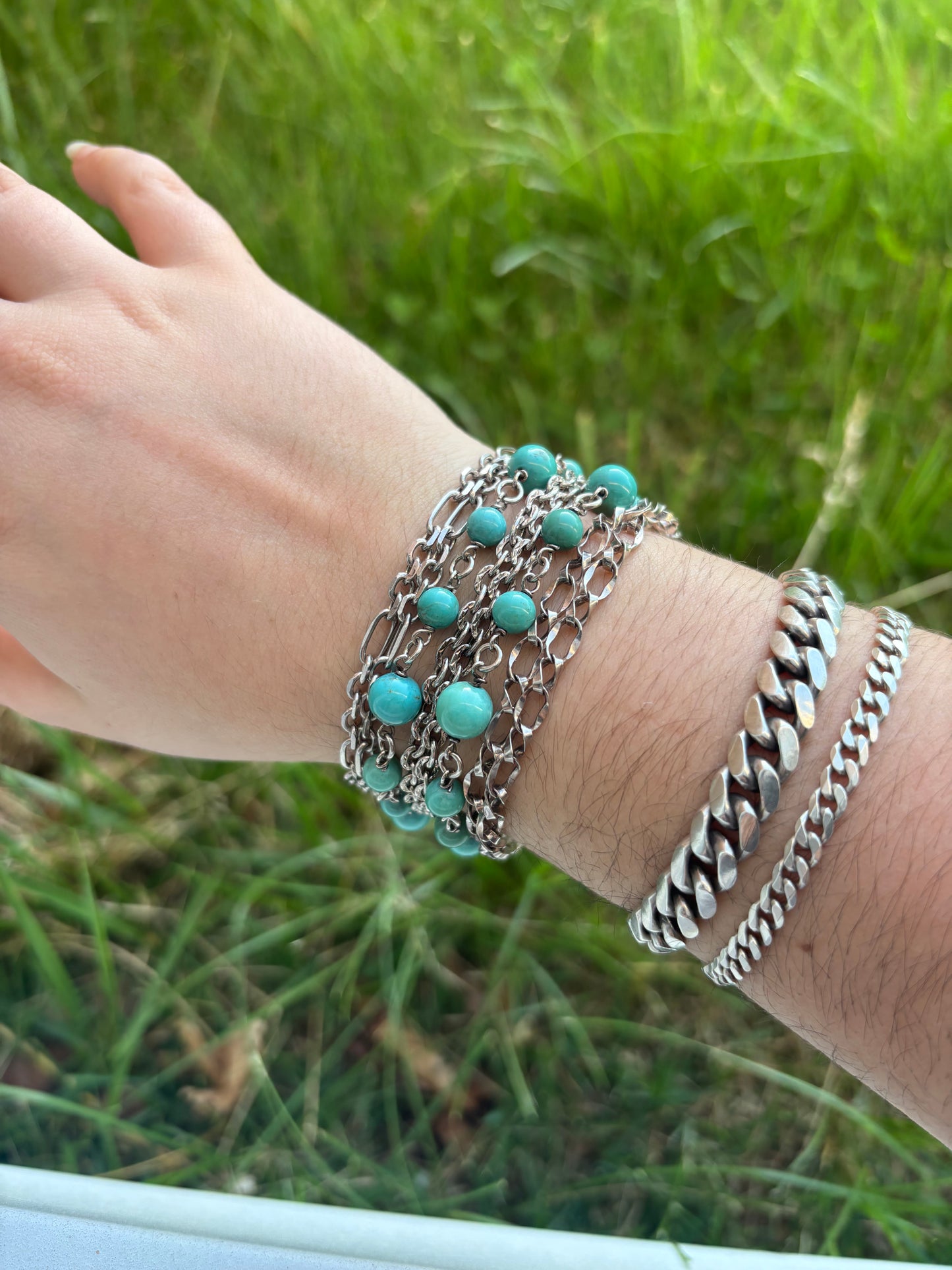 Turquoise Beaded Multi Row Bracelet