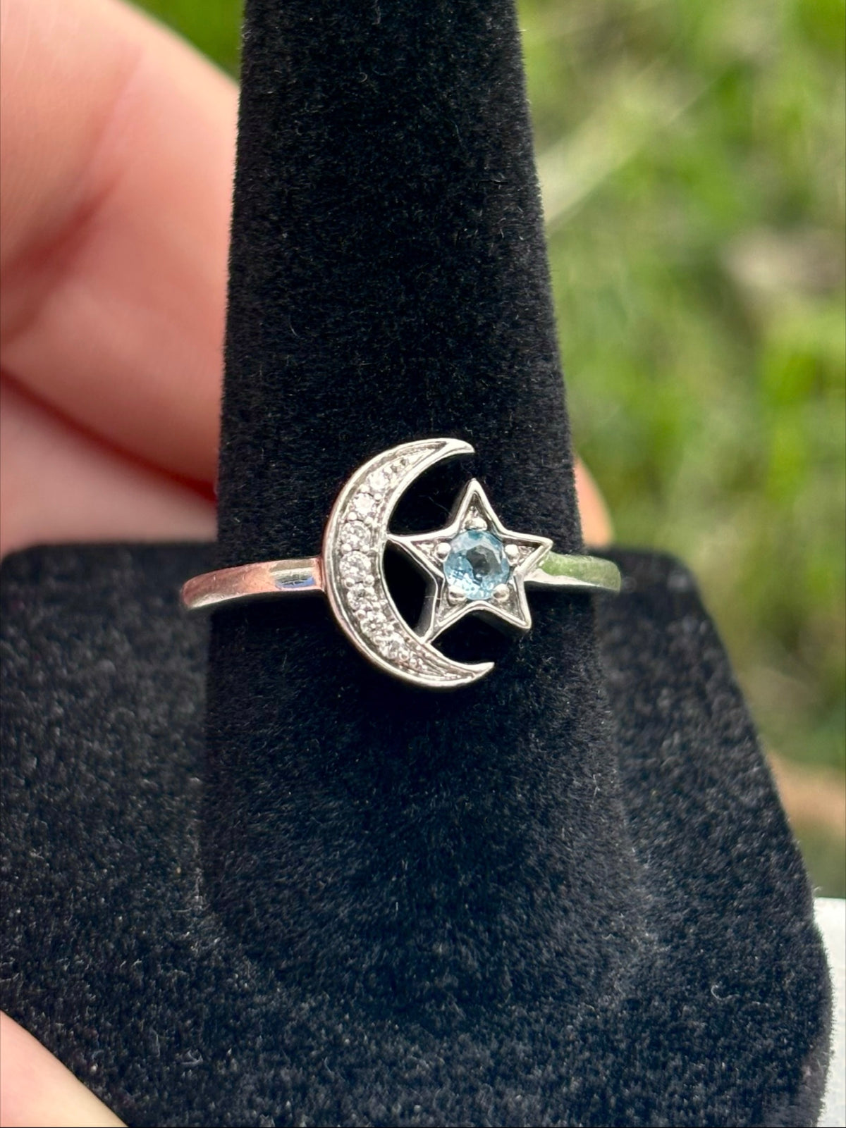 Enchanted Disney Jasmine Blue Topaz Diamond Sterling Silver Ring
