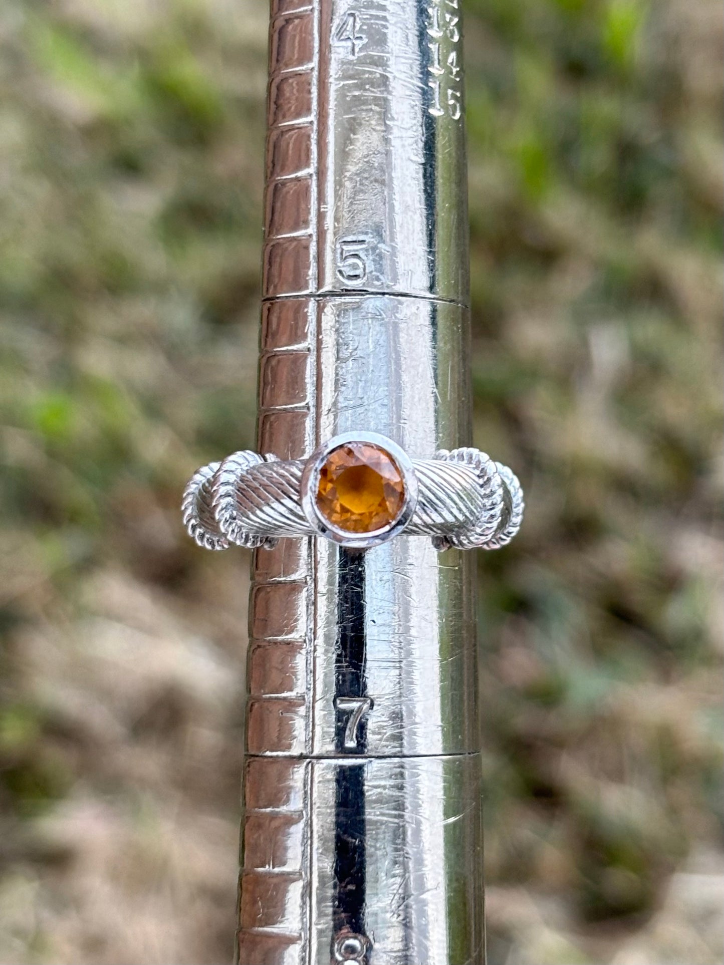 Judith Ripka Citrine Solitaire Cable Ring