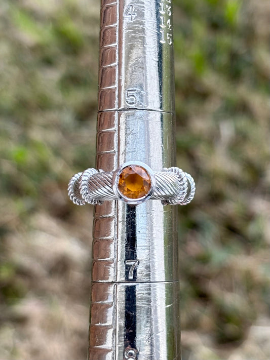 Judith Ripka Citrine Solitaire Cable Ring