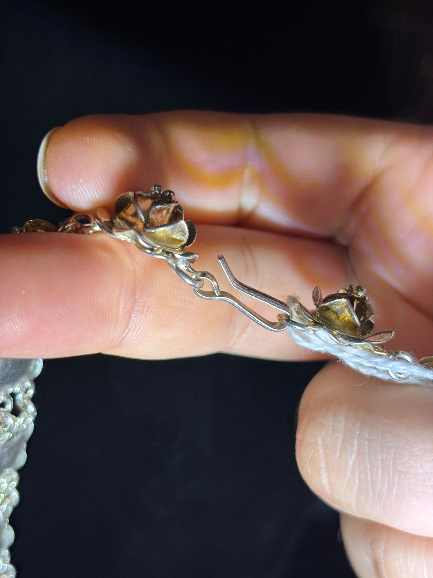 Vintage Taxco Rose Necklace