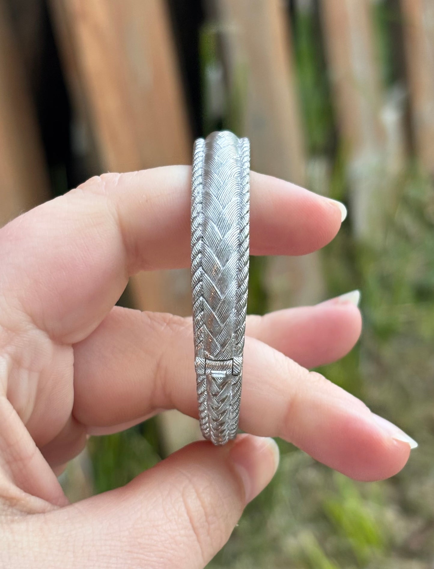 Judith Ripka Braided Design Hinge Bangle