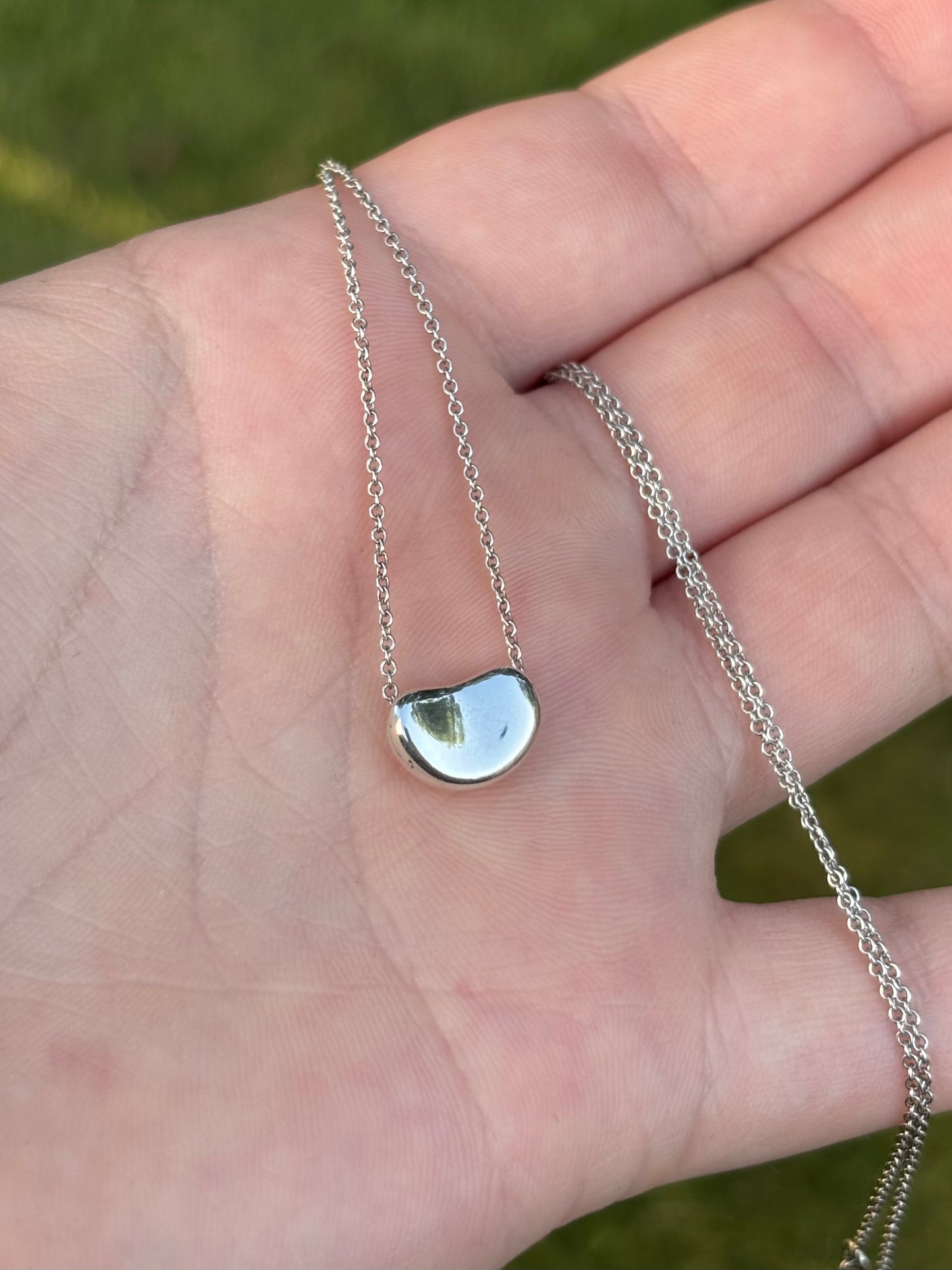 Vintage Tiffany & Co. Sterling Silver Elsa Peretti Bean Pendant Necklace