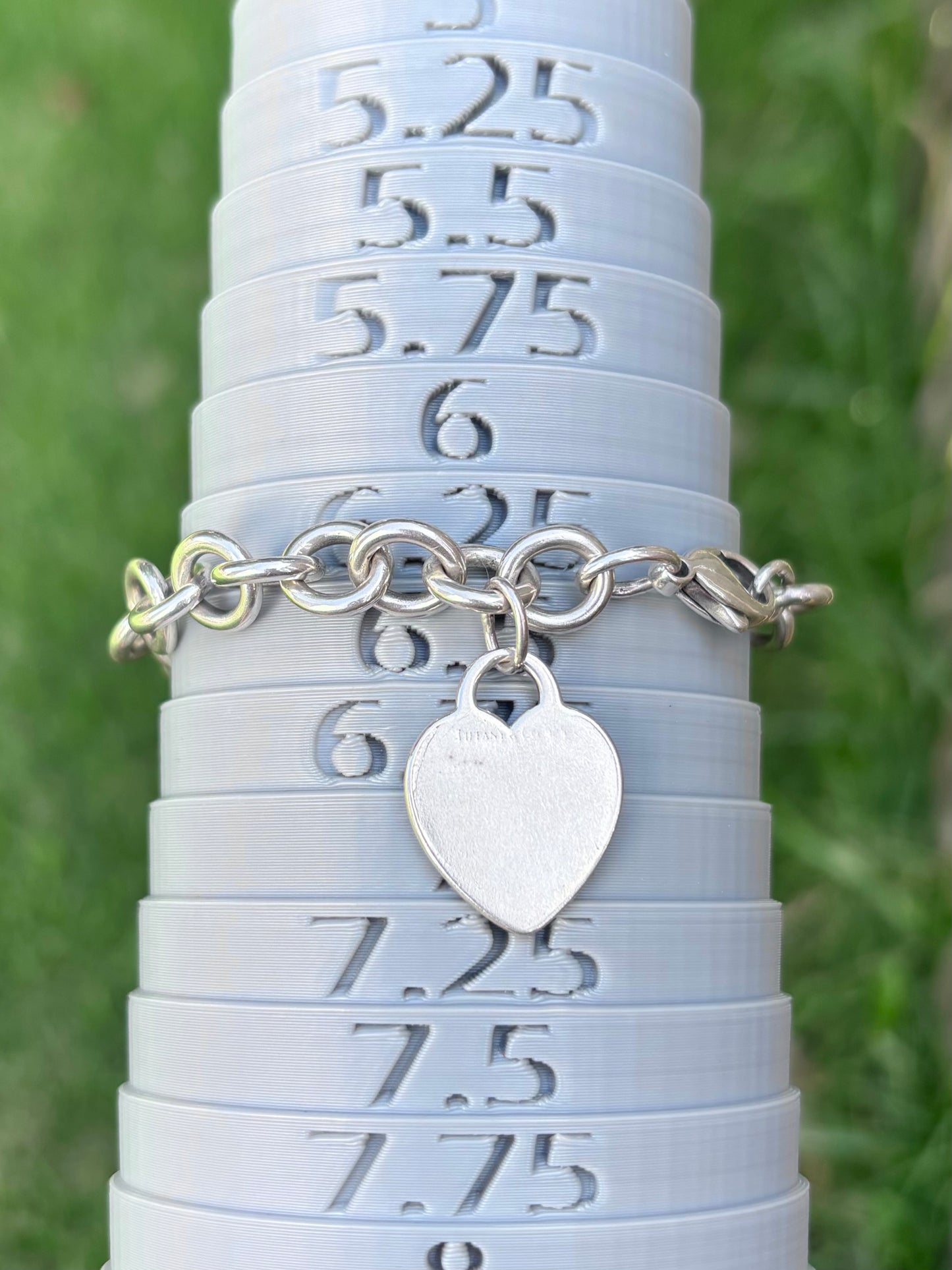 Tiffany & Co. Sterling Silver Heart Tag Cable Link Bracelet