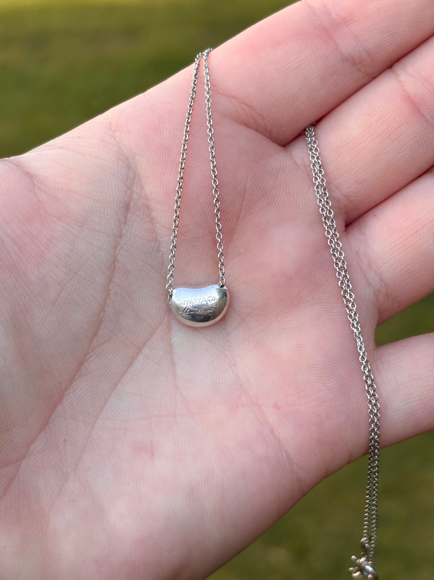 Vintage Tiffany & Co. Sterling Silver Elsa Peretti Bean Pendant Necklace
