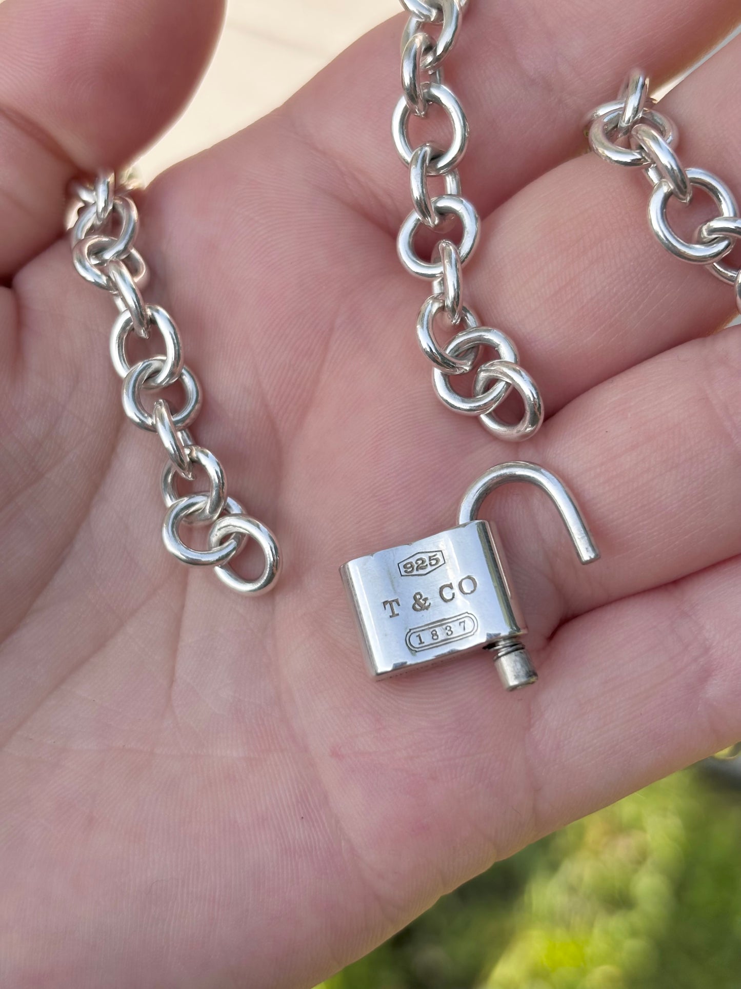 Tiffany & Co. Sterling Silver 1837 Lock Necklace with Functional Clasp Centerpiece