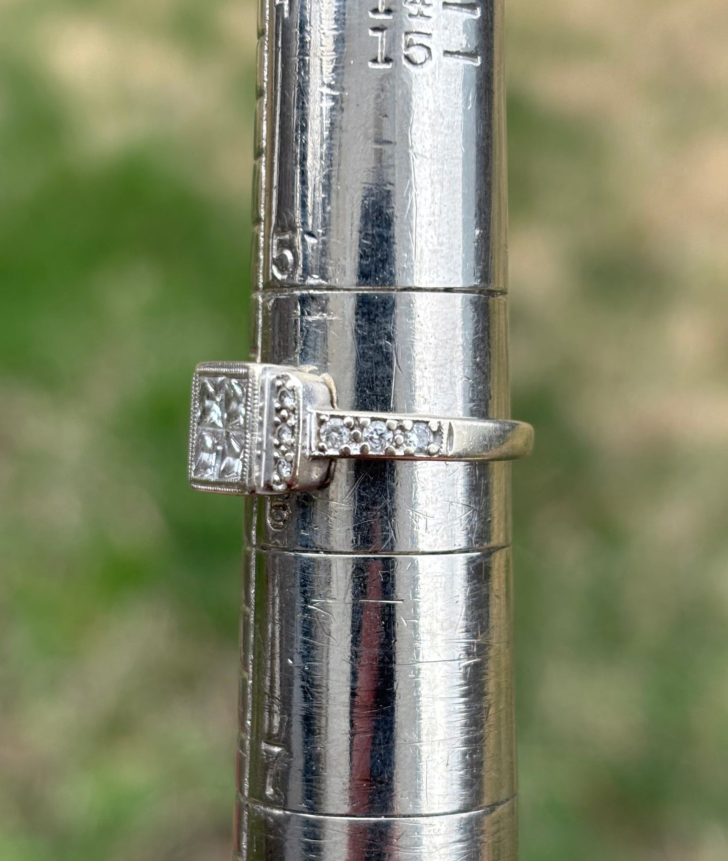14k White Gold Natural Diamond Ring