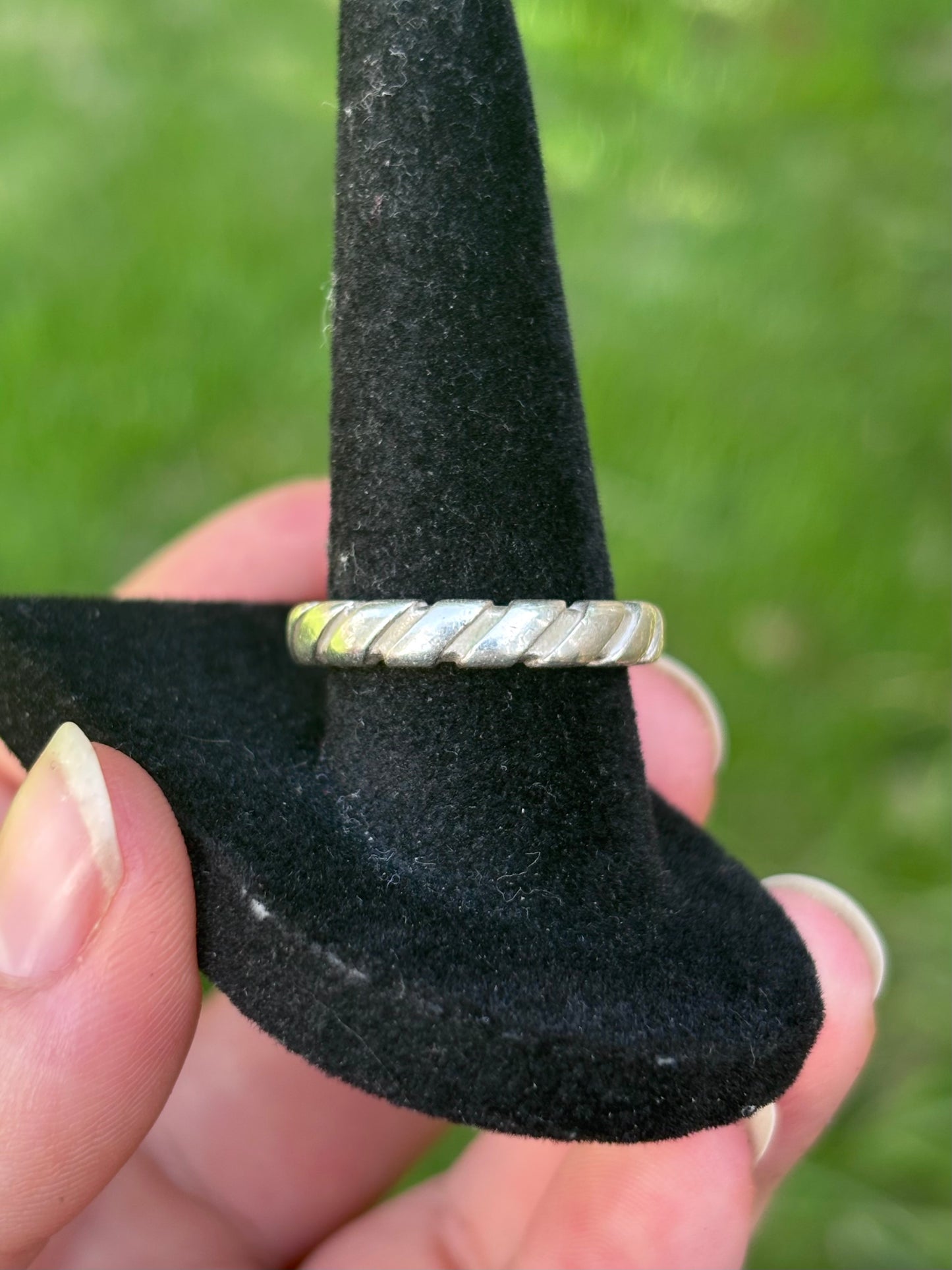 Vintage Tiffany & Co. 1995 Atlas Twist Ribbed Ring Sterling Silver