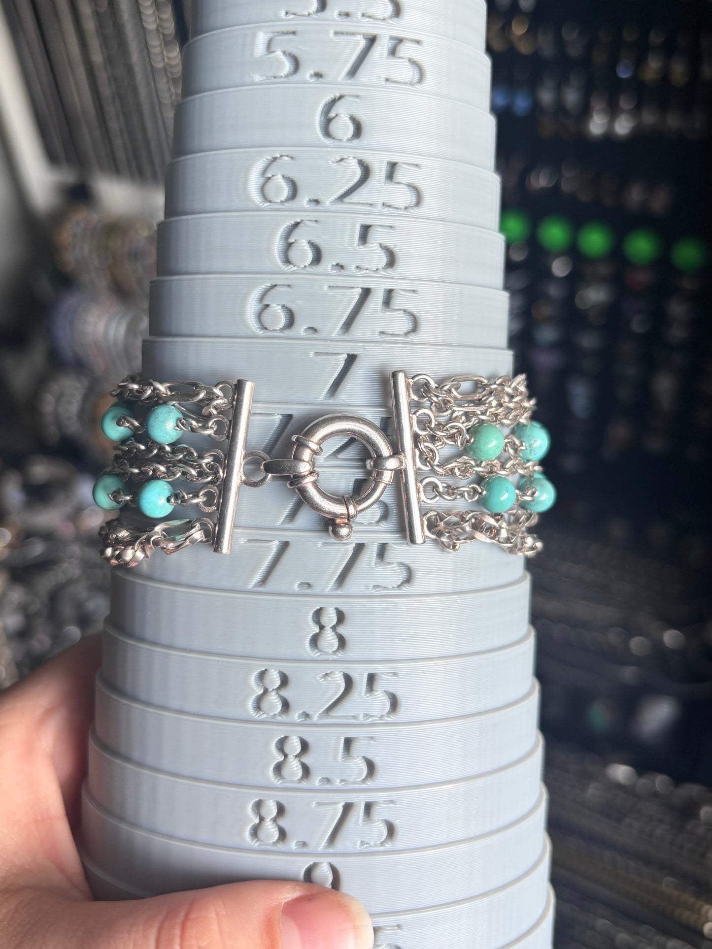 Turquoise Beaded Multi Row Bracelet
