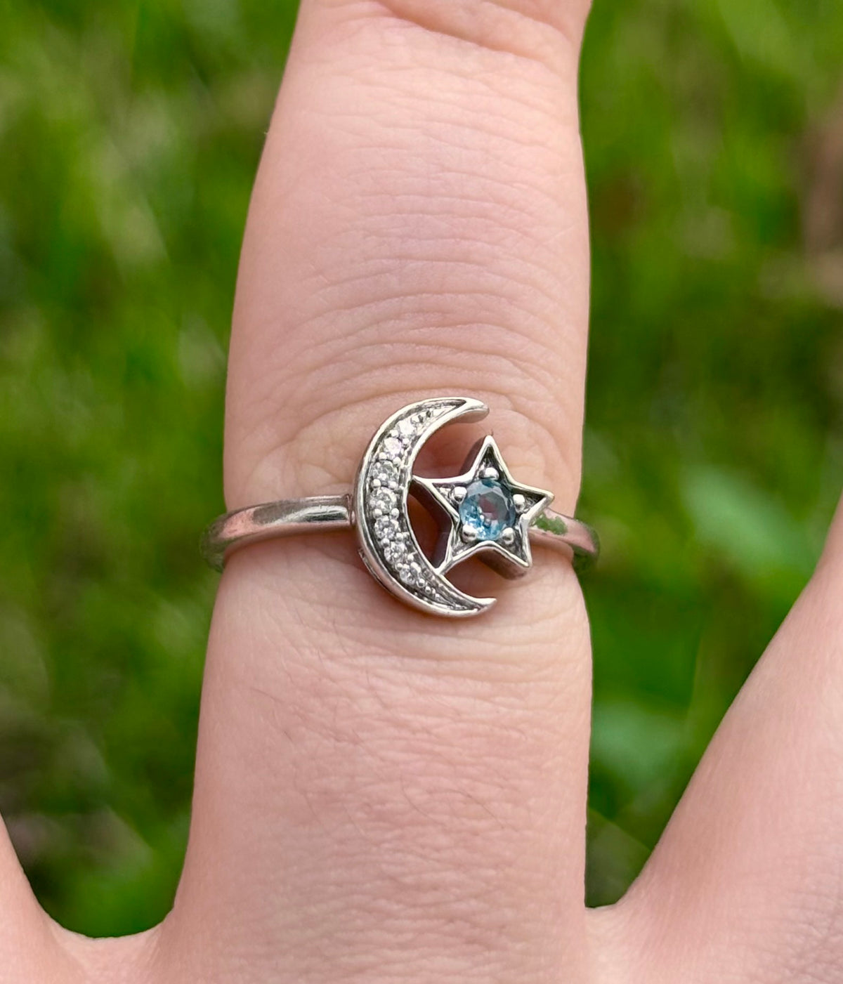 Enchanted Disney Jasmine Blue Topaz Diamond Sterling Silver Ring