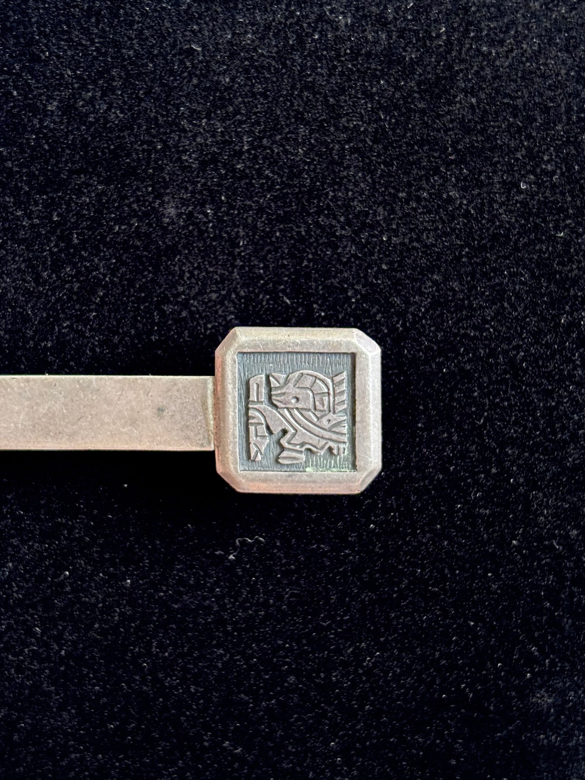 Vintage Peruvian 925 Sterling Silver Geometric Bird Tie Clip