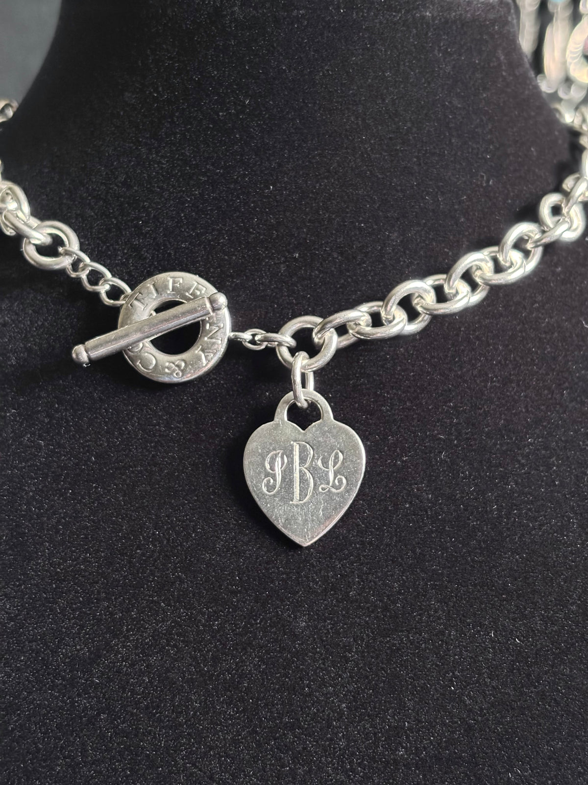 Tiffany & Co. Sterling Silver Heart Tag Toggle Link Necklace - Engraved