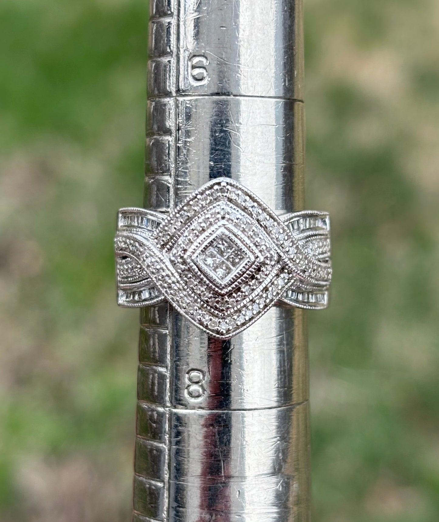 Princess, Baguette, and Round Cut Diamond Ring