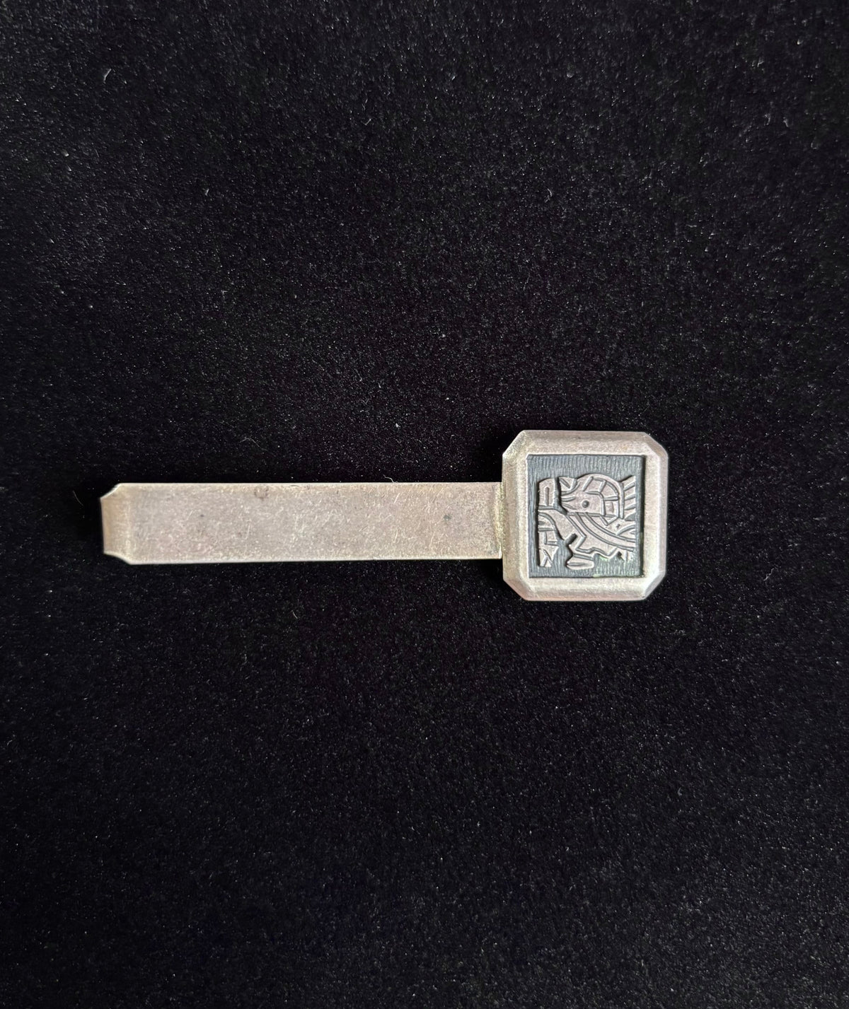 Vintage Peruvian 925 Sterling Silver Geometric Bird Tie Clip