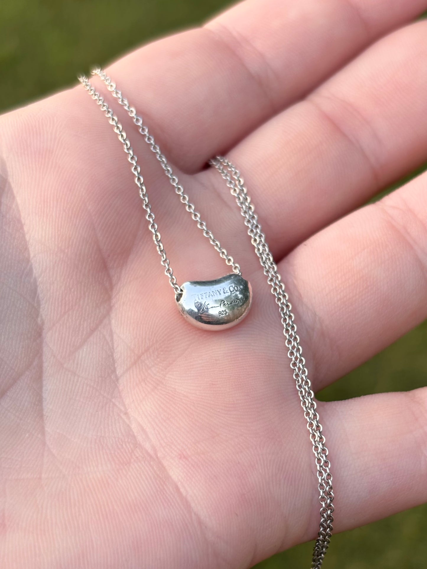 Vintage Tiffany & Co. Sterling Silver Elsa Peretti Bean Pendant Necklace