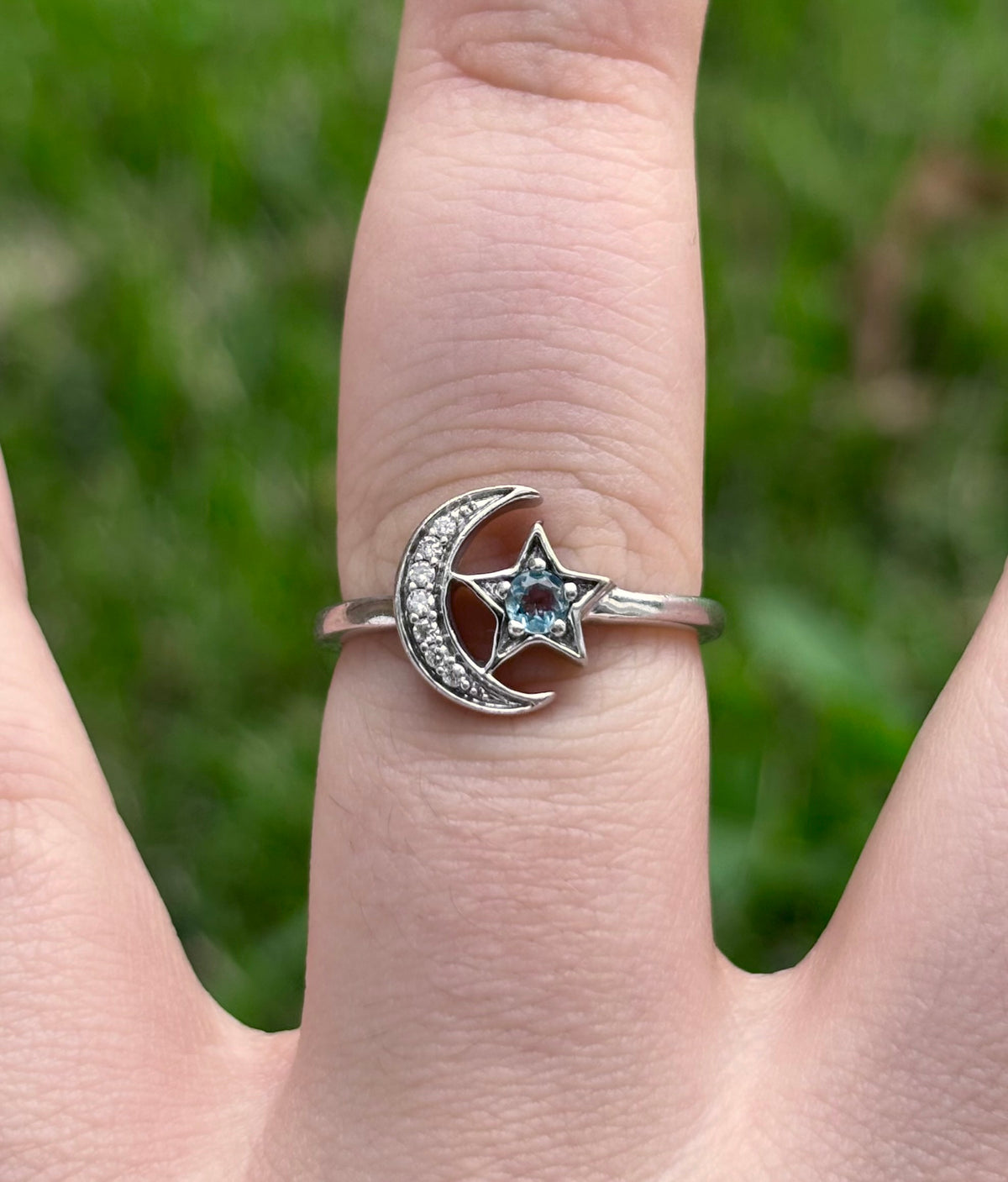 Enchanted Disney Jasmine Blue Topaz Diamond Sterling Silver Ring