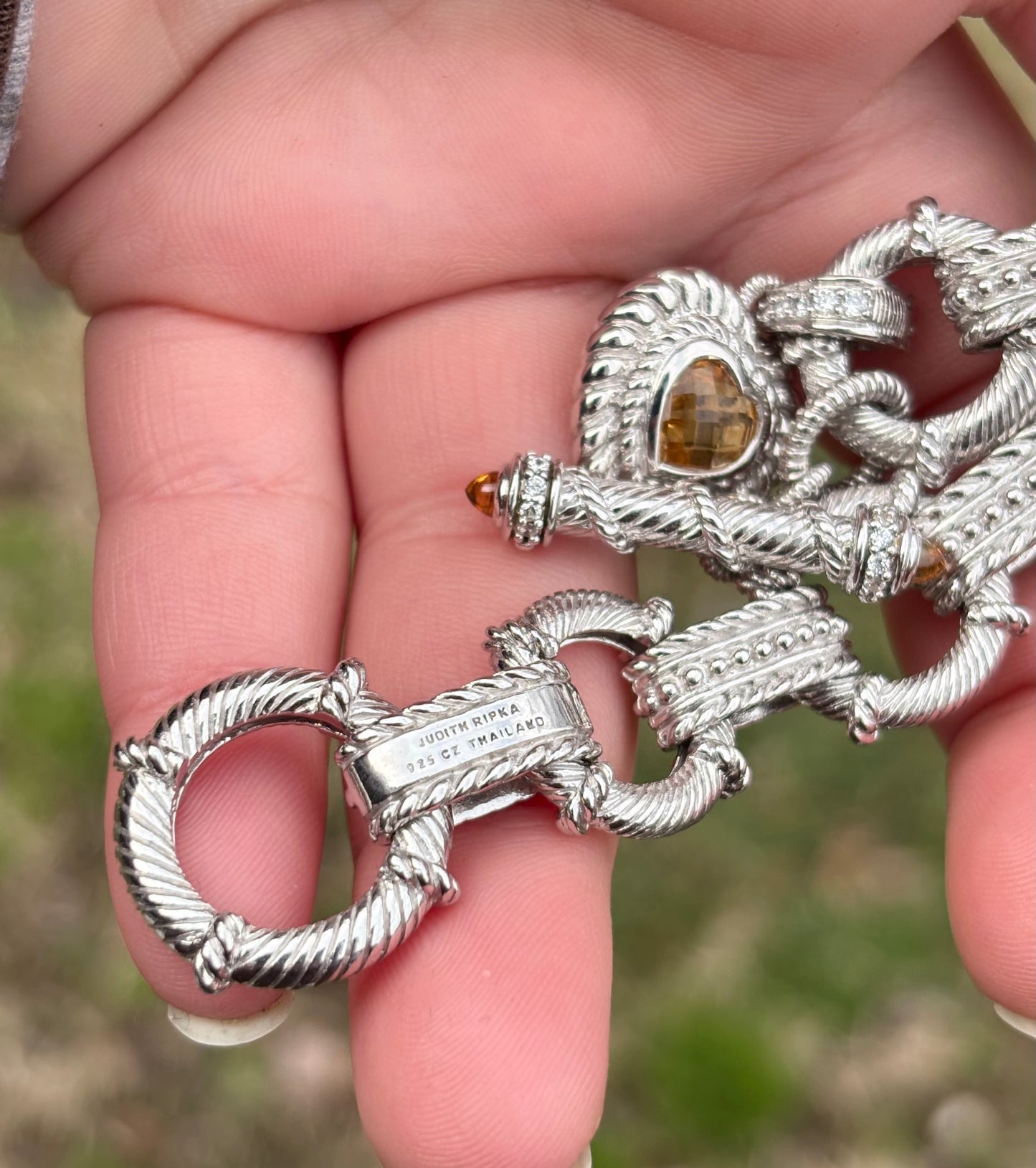 Judith Ripka Citrine Heart Toggle Bracelet