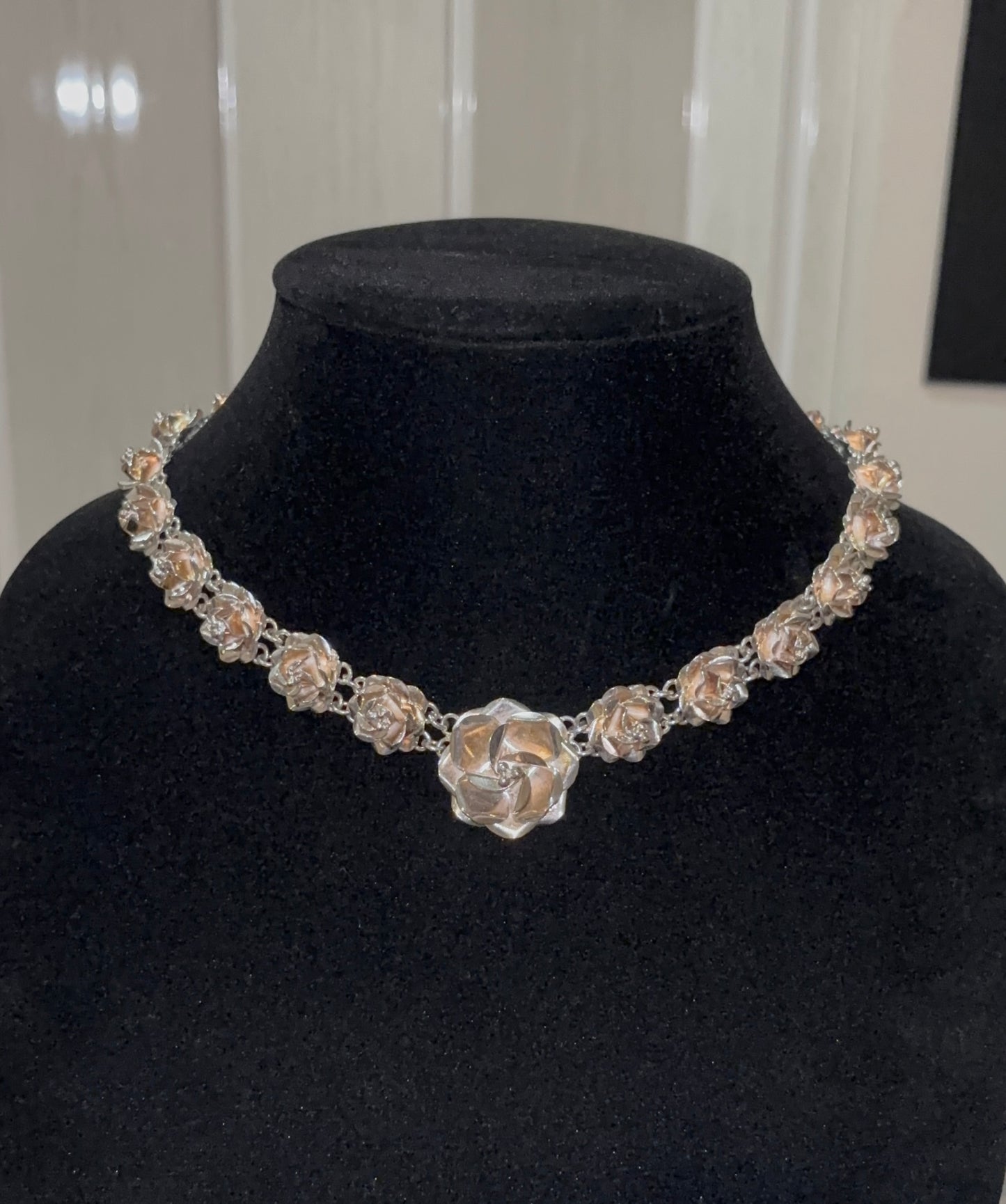 Vintage Taxco Rose Necklace