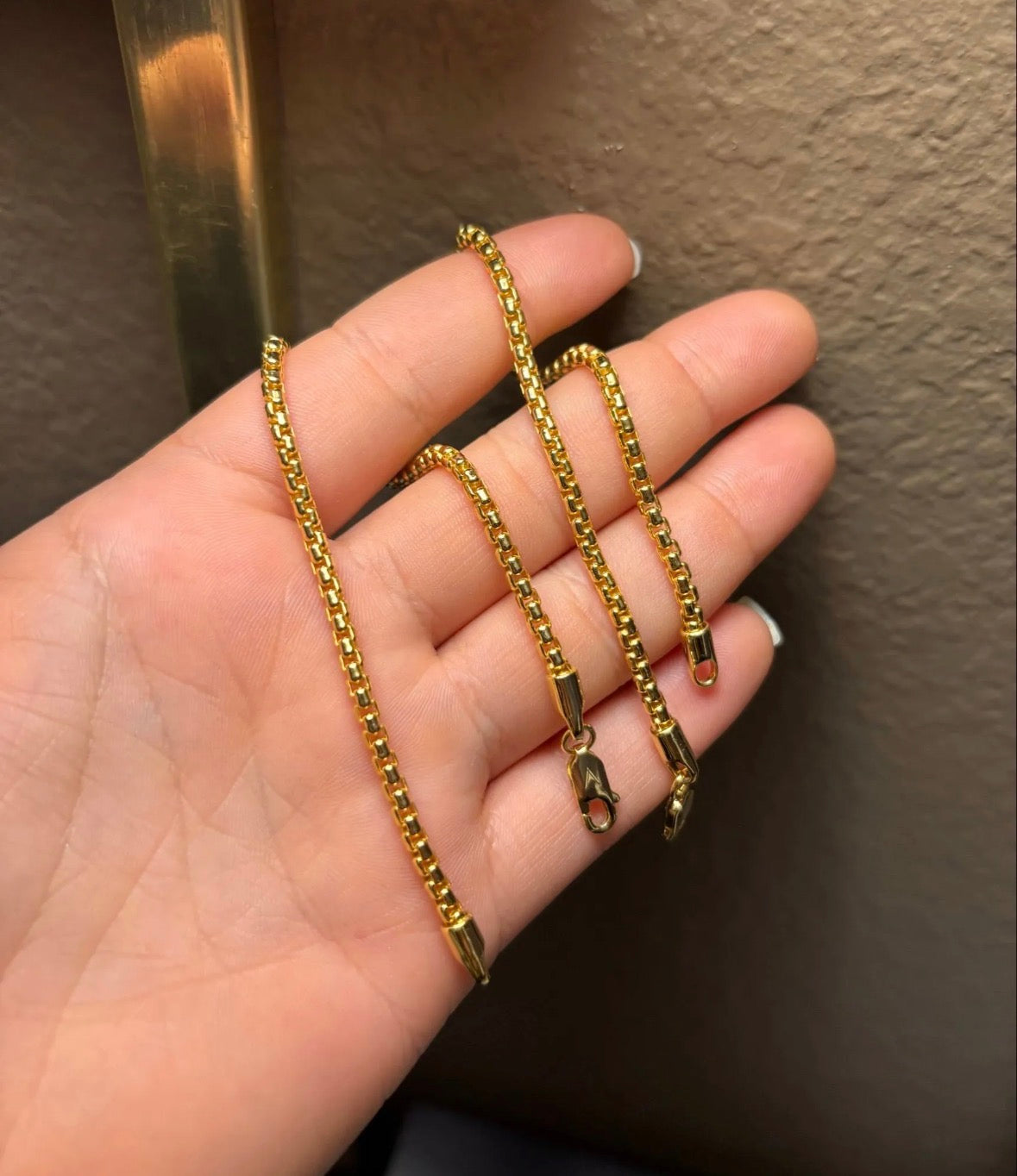 Gold Vermeil Rounded Box Chain Bracelet