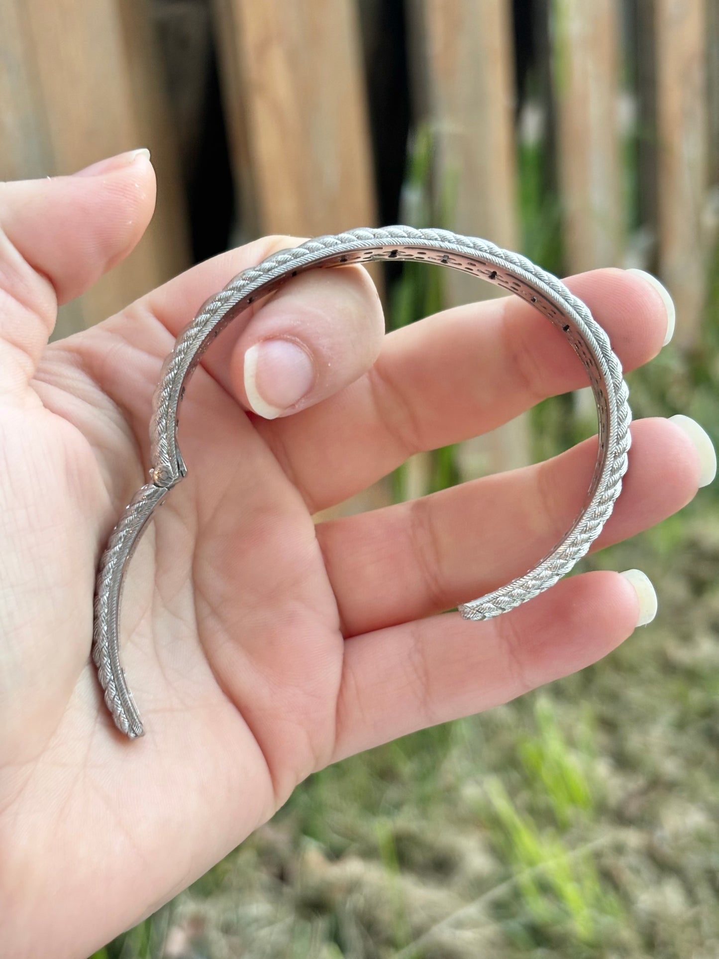 Judith Ripka Braided Design Hinge Bangle