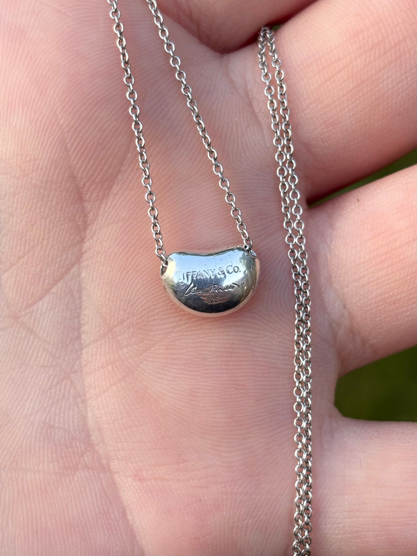 Vintage Tiffany & Co. Sterling Silver Elsa Peretti Bean Pendant Necklace