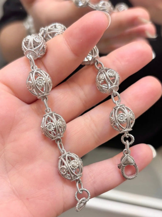 Judith Ripka Truffle Bead Ball Link Bracelet