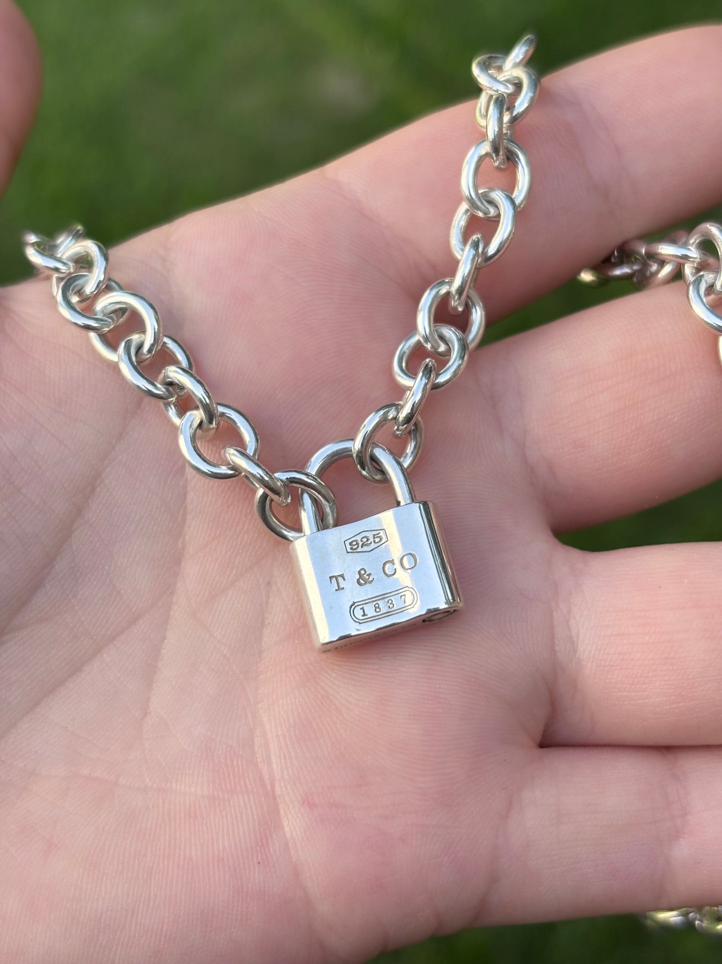 Tiffany & Co. Sterling Silver 1837 Lock Necklace with Functional Clasp Centerpiece