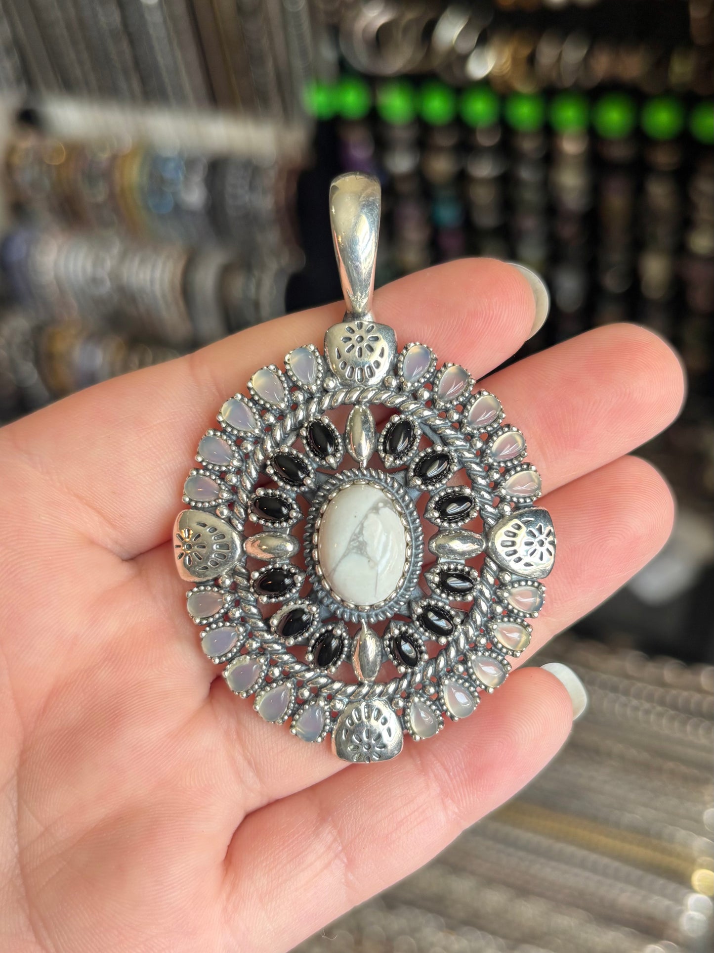 Multi-Gemstone Navajo Style Pendant