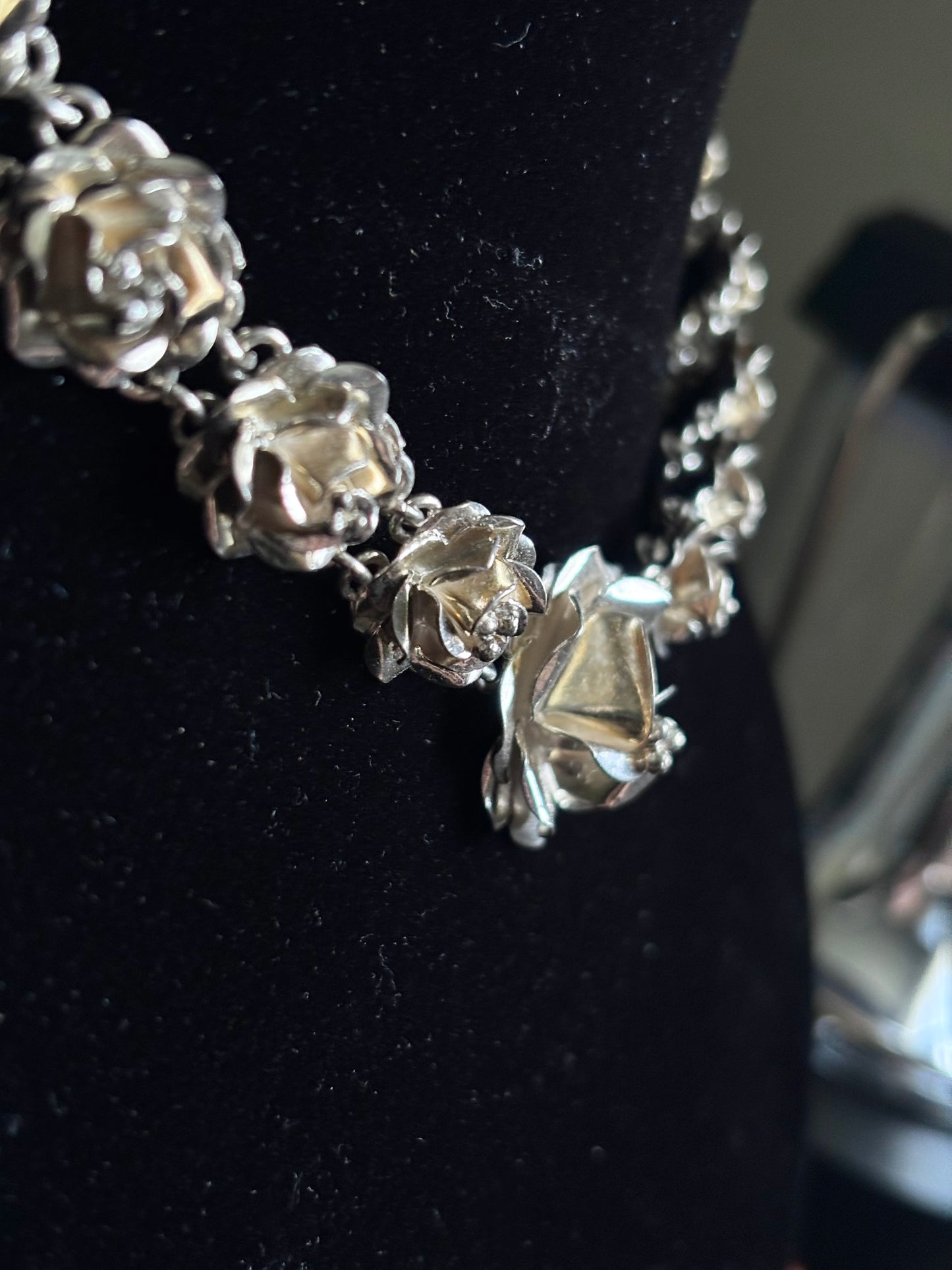 Vintage Taxco Rose Necklace