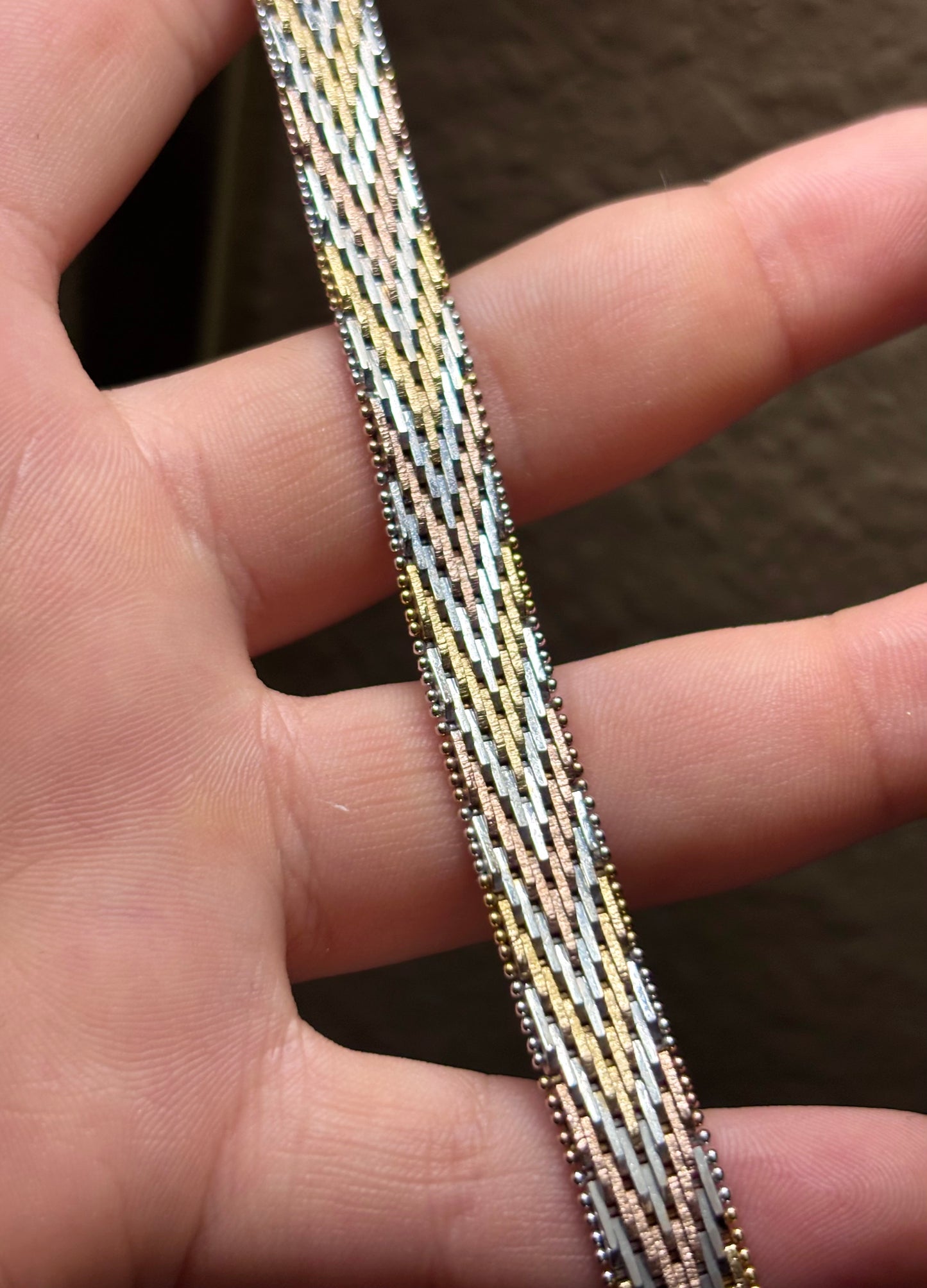 Tri-Color Matte & Gloss Bricked Arrows Bracelet