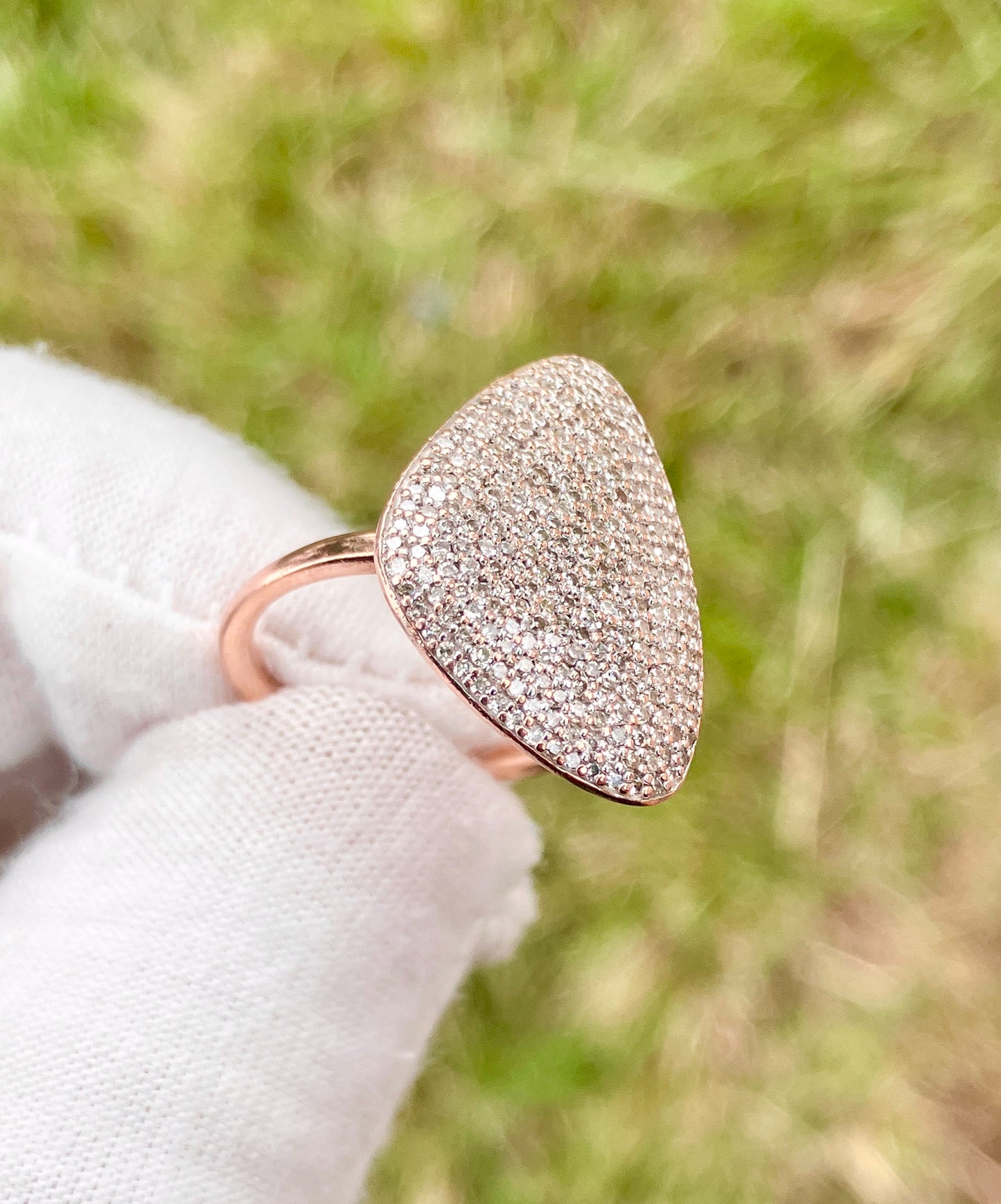 Monica Vinader Rose Gold Plated Nura Teardrop Diamond Ring