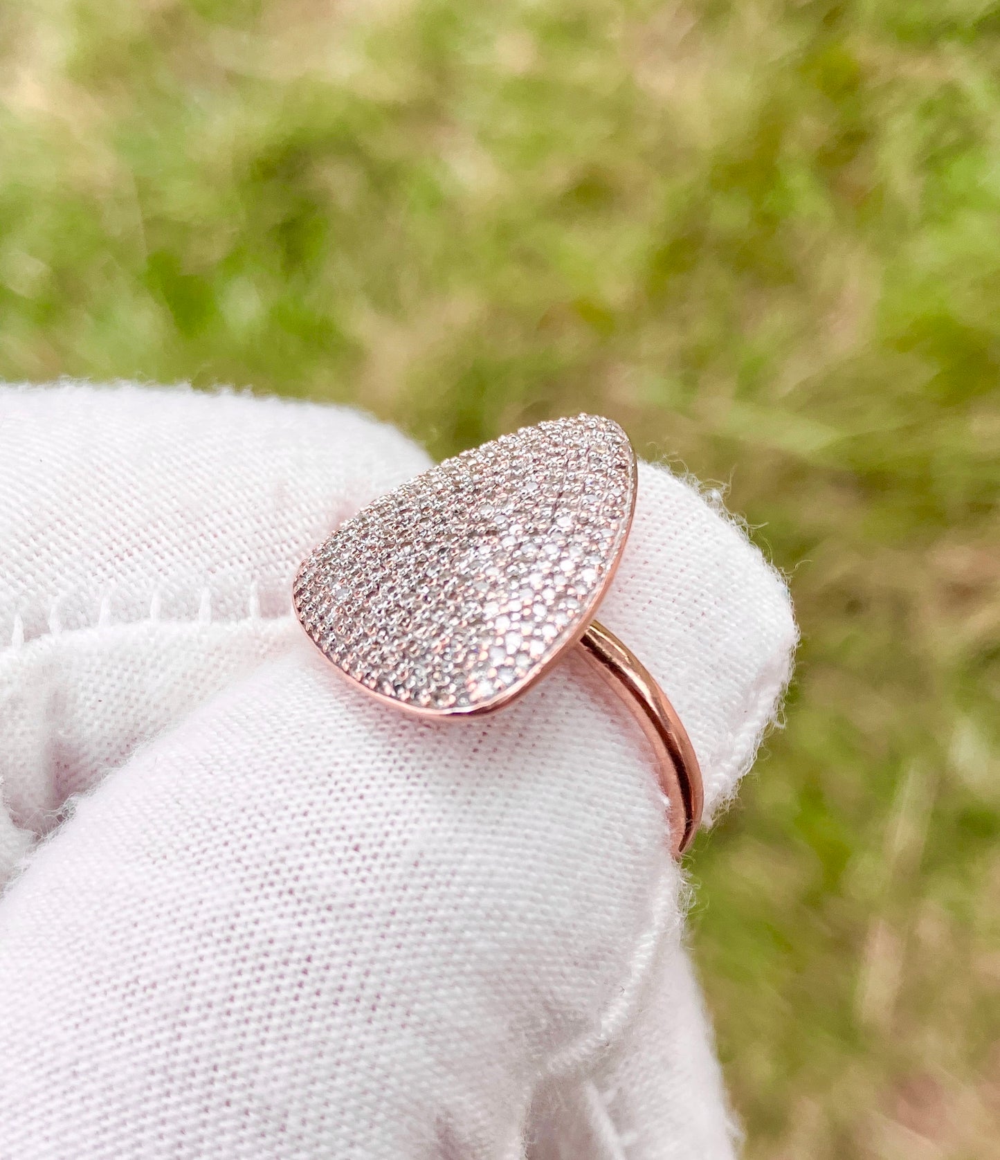 Monica Vinader Rose Gold Plated Nura Teardrop Diamond Ring