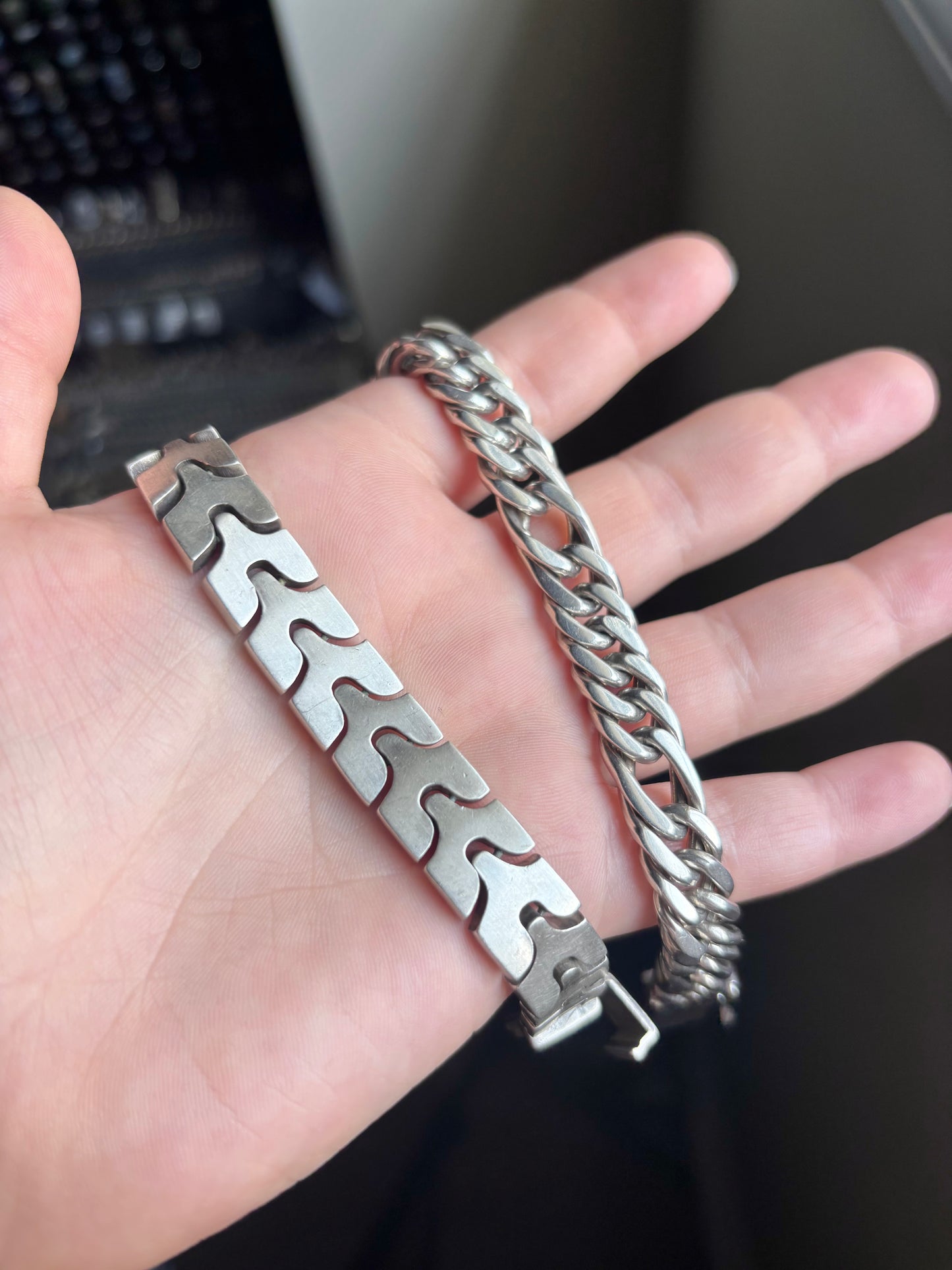 Snake Bone and Figaro Bracelet Bundle