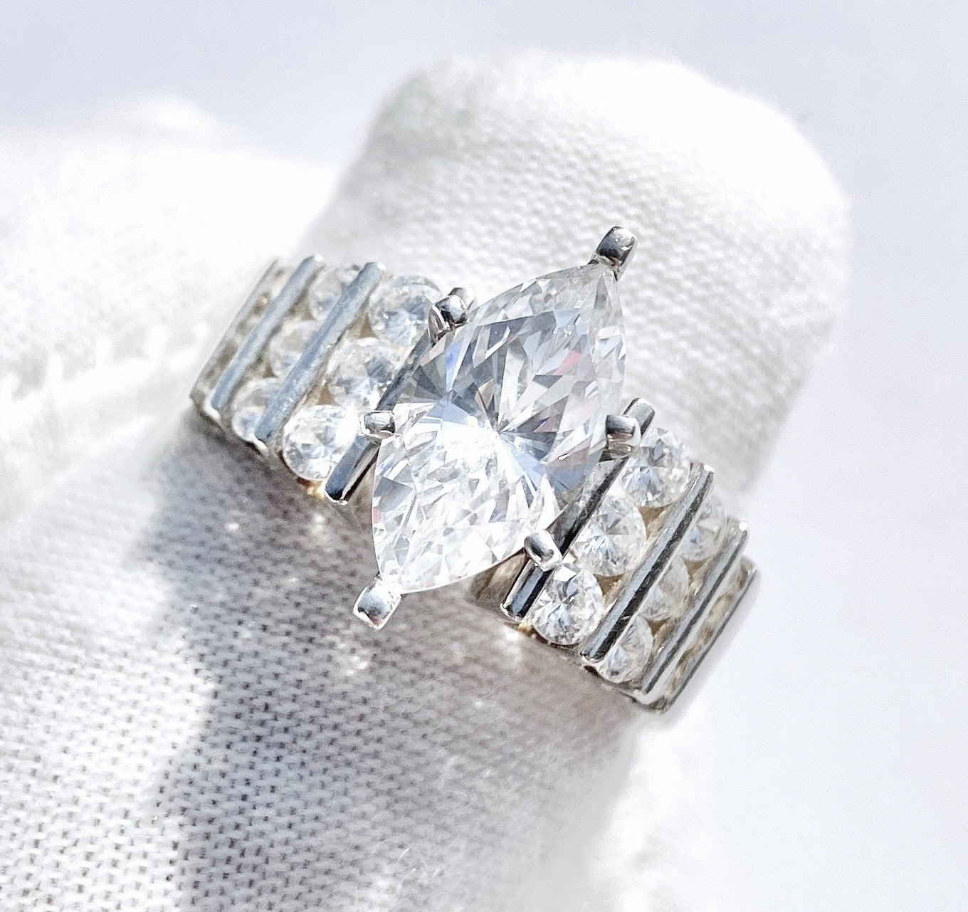 Marquise “Diamond” in Tri-Column Bar Setting Ring