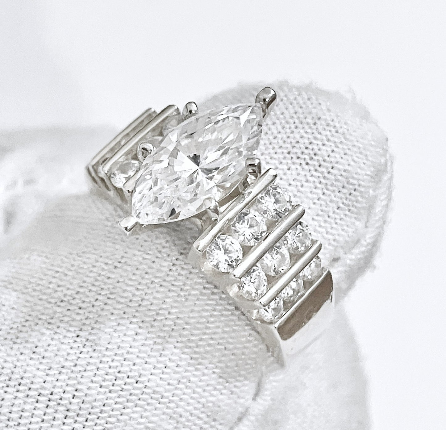 Marquise “Diamond” in Tri-Column Bar Setting Ring