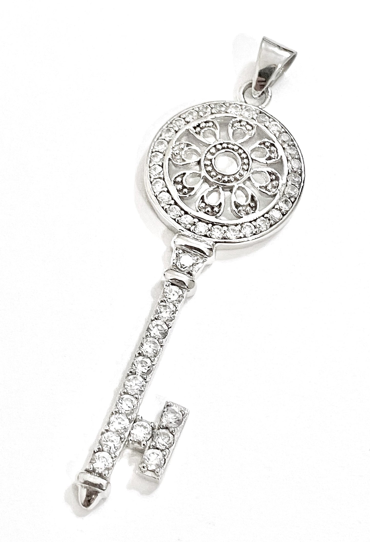 "Diamond" Encrusted Key Pendant