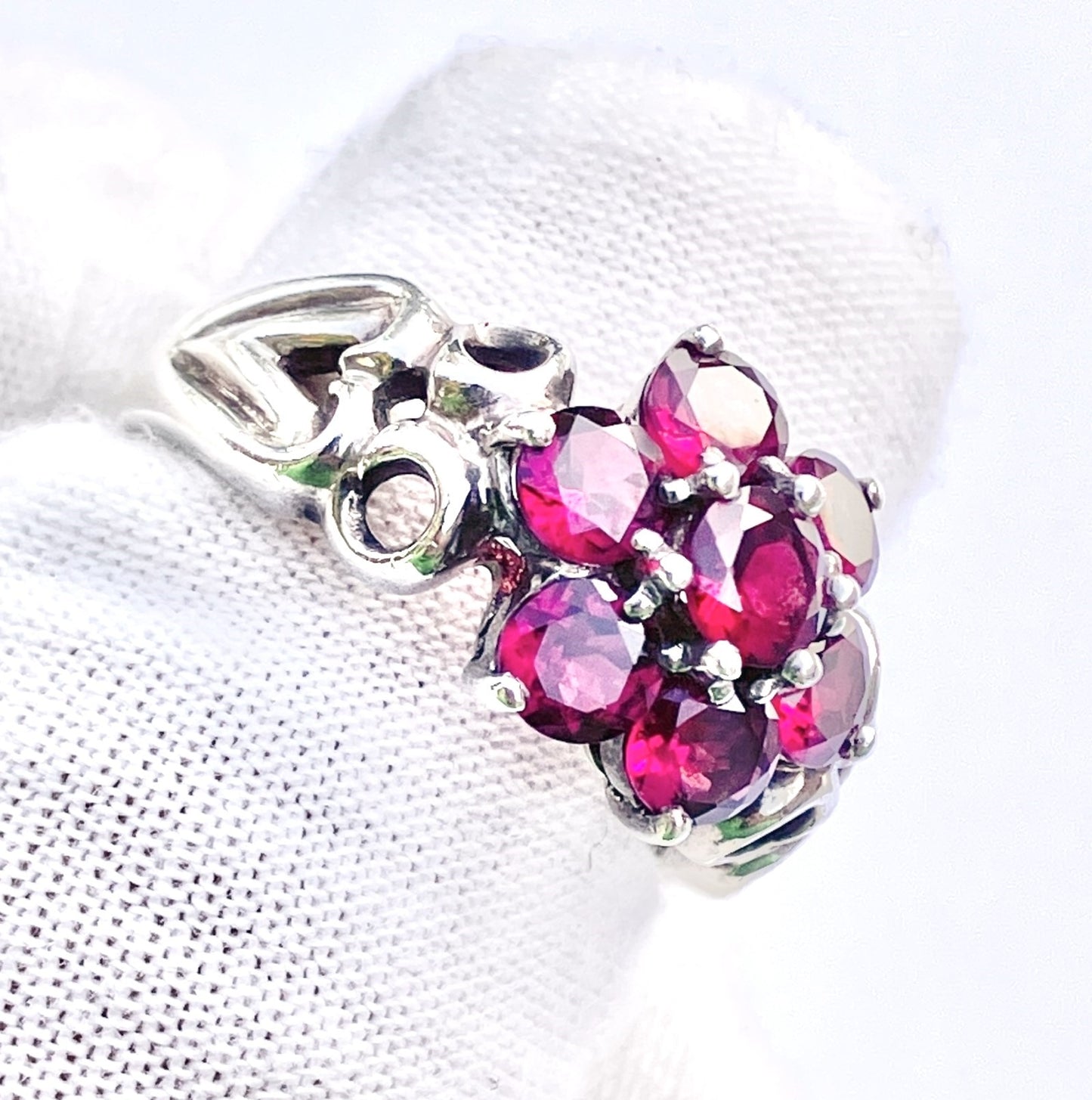 Rhodolite Garnet Flower Ring