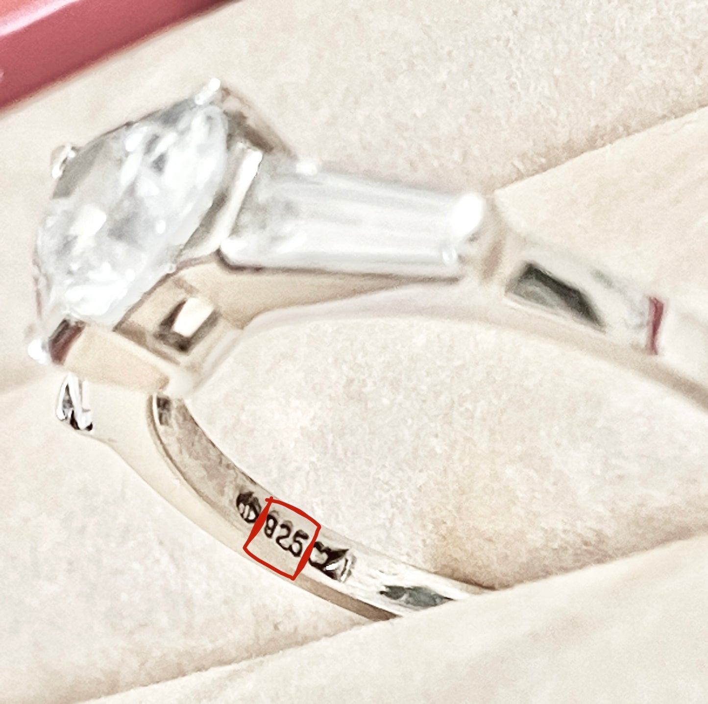 Heart and Baguette Cut "Diamond" Ring