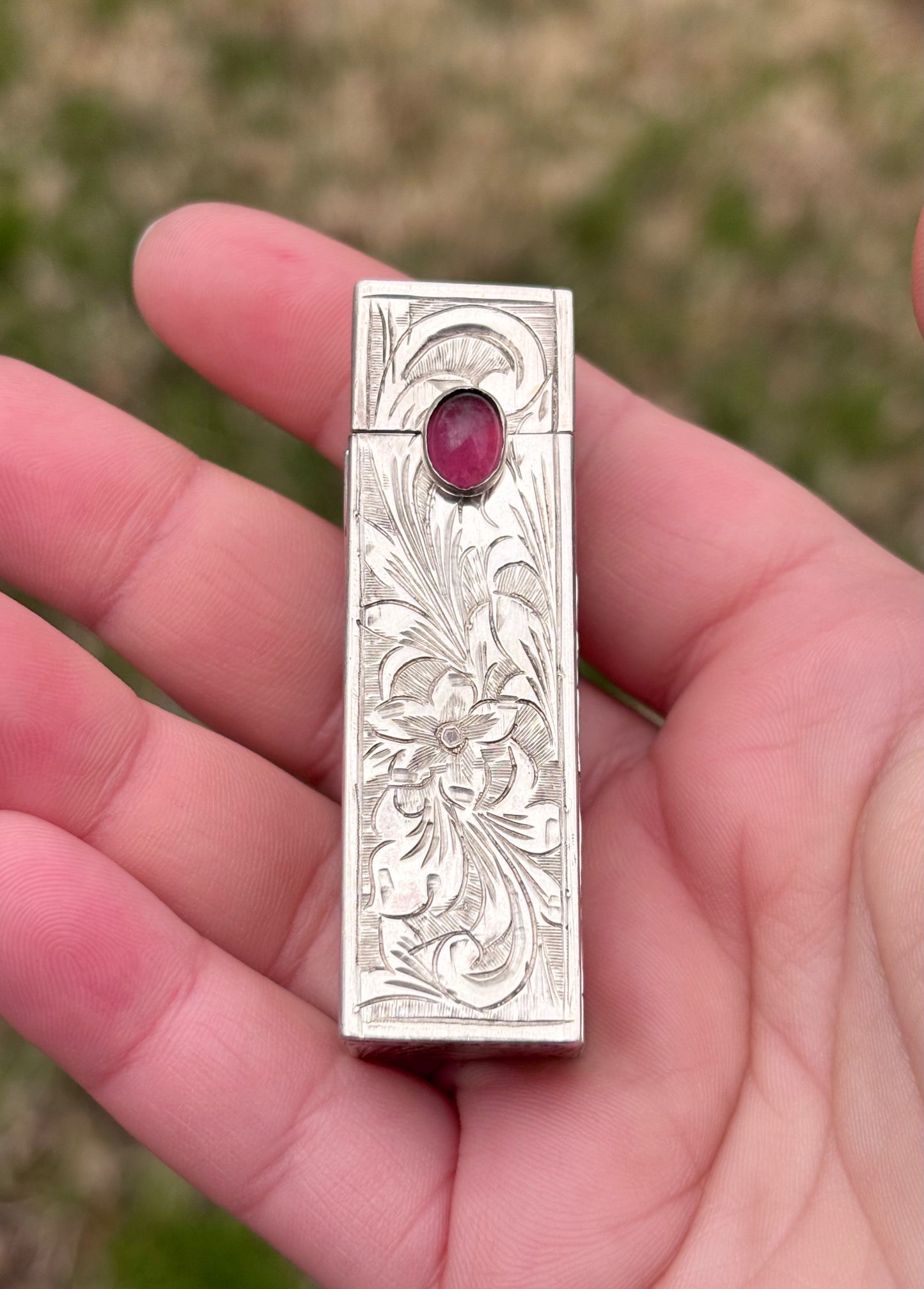 Vintage Floral Lipstick Holder Case