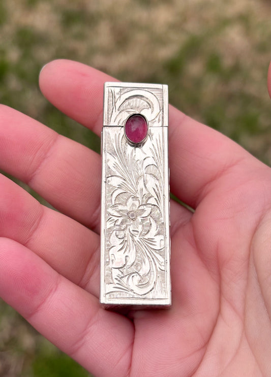 Vintage Floral Lipstick Holder Case