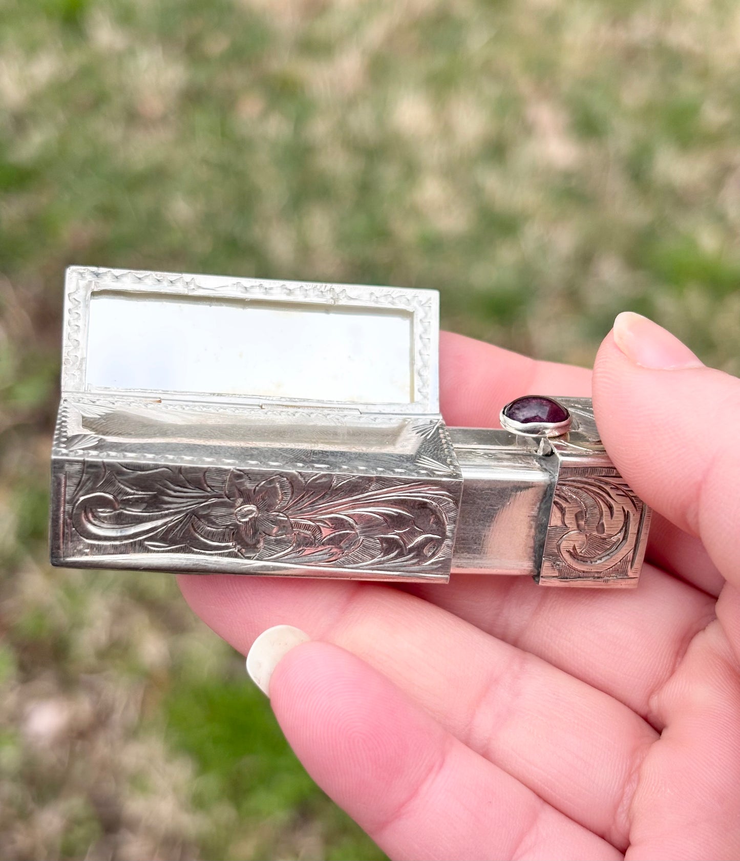 Vintage Floral Lipstick Holder Case
