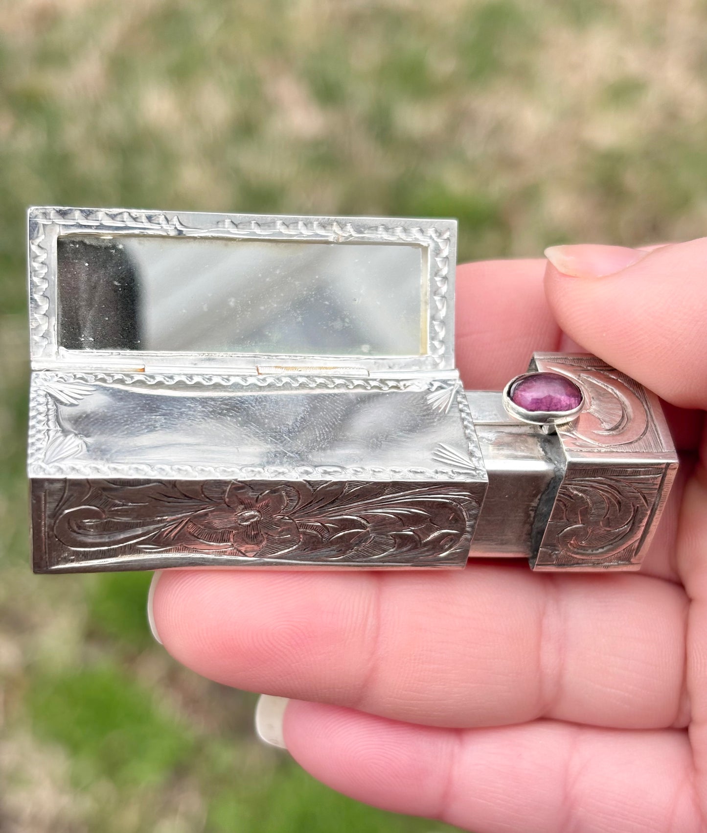 Vintage Floral Lipstick Holder Case