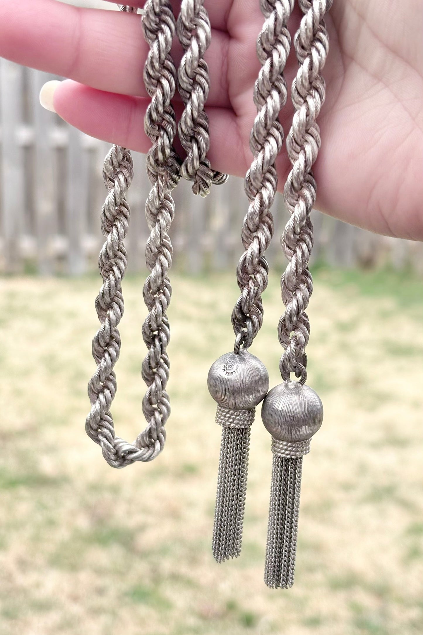 Opera-Length Sterling Rope Necklace with Ornate Tassels