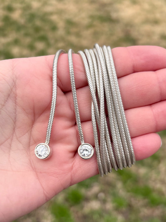 60in Snake Chain with Bezel CZ Drops