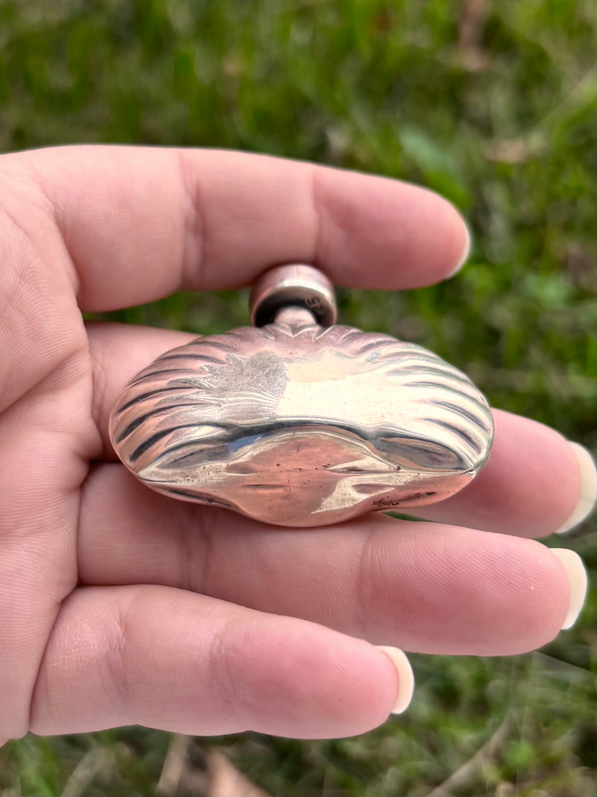 Vintage Taxco Mexico Sterling Silver Perfume Bottle Purple Stone