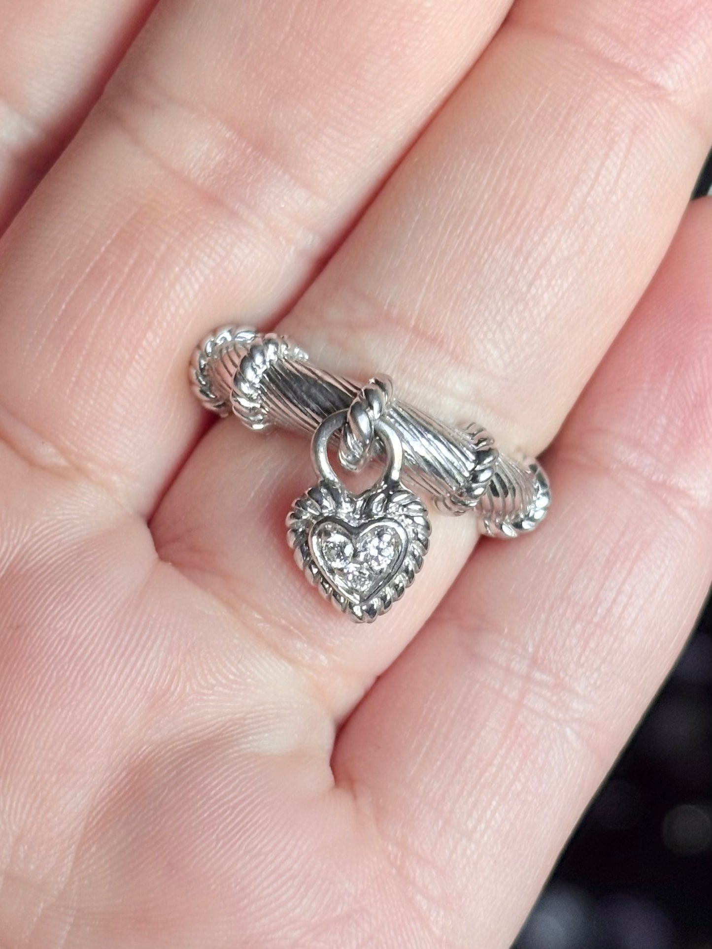 Judith Ripka Heart Dangle Ring