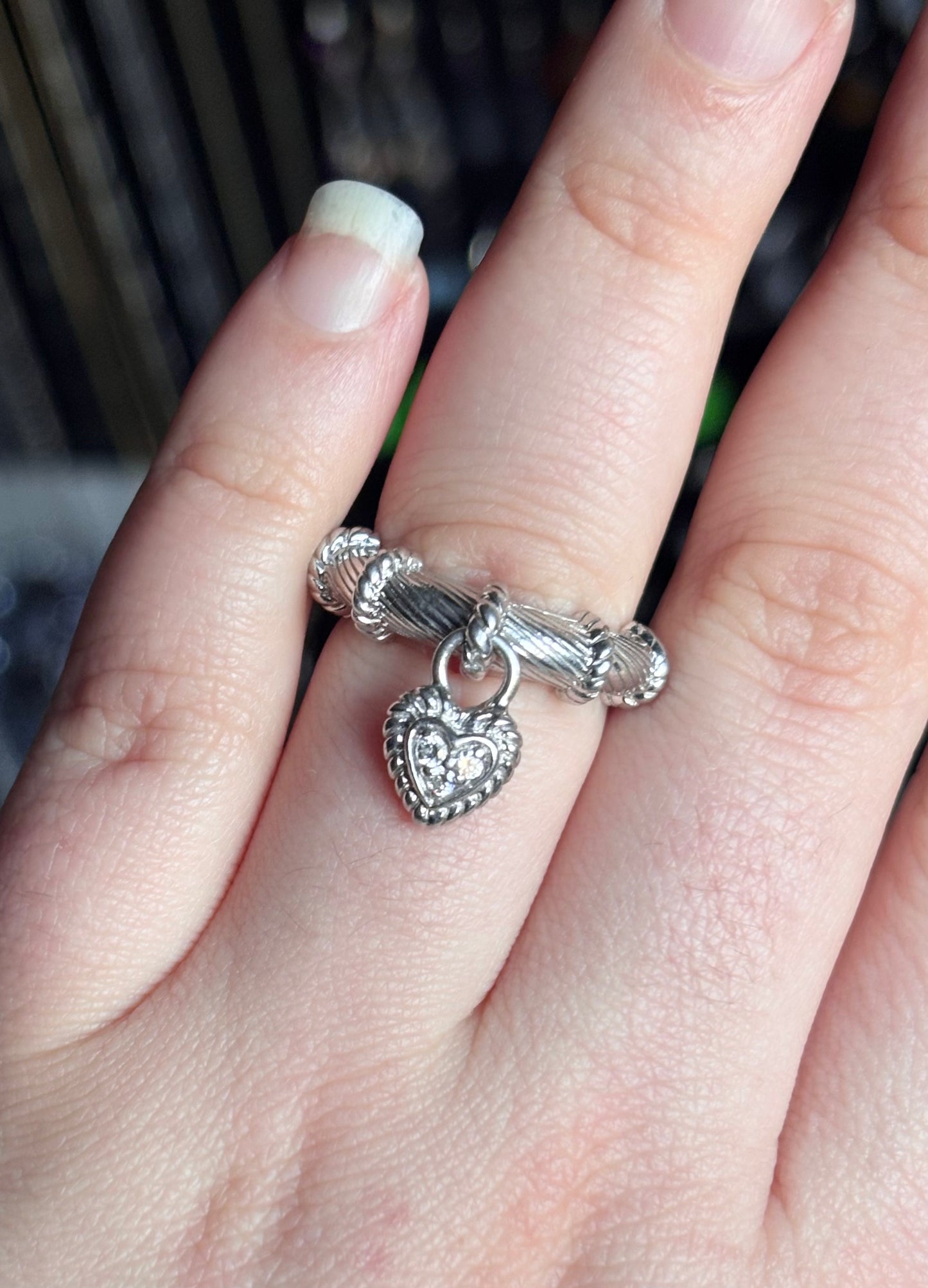 Judith Ripka Heart Dangle Ring
