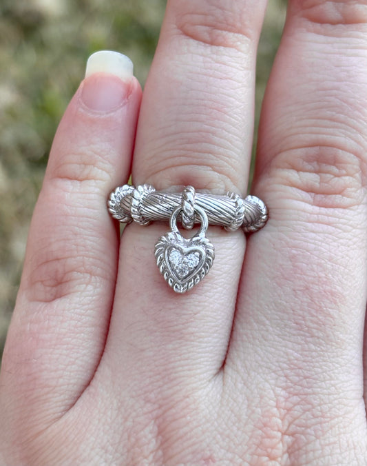 Judith Ripka Heart Dangle Ring