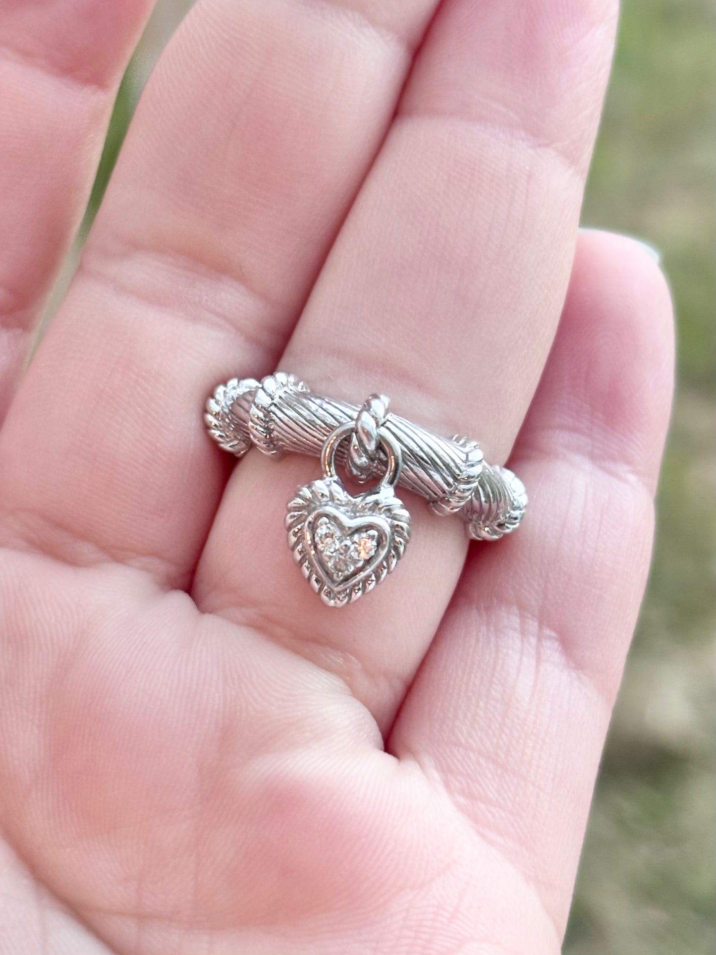 Judith Ripka Heart Dangle Ring