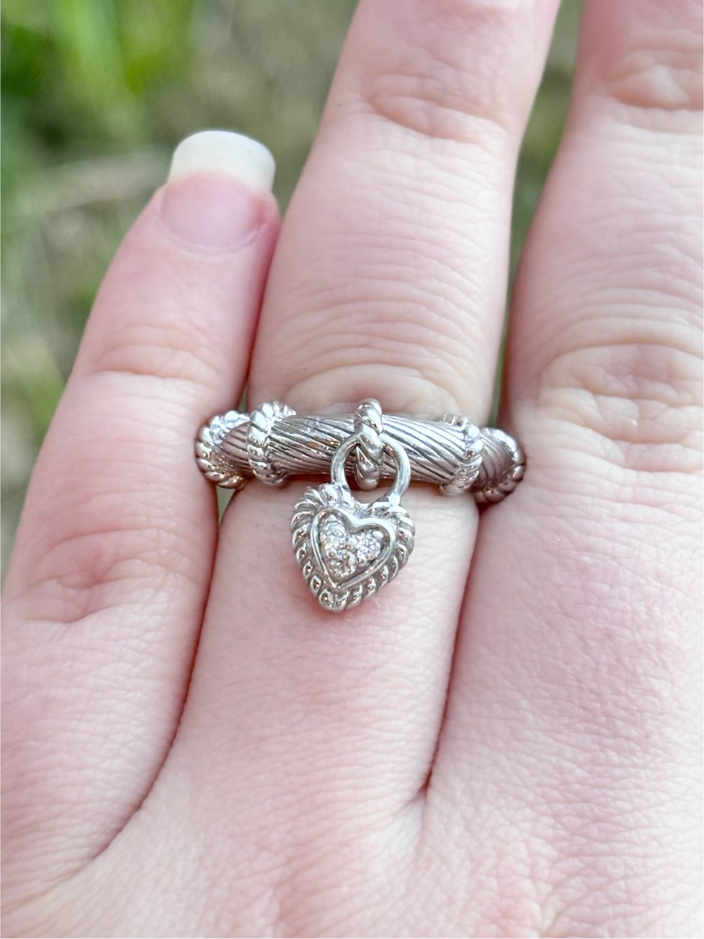 Judith Ripka Heart Dangle Ring